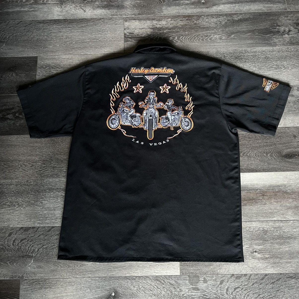 Harley Davidson Vintage Y2K Harley Davidson Cafe Las Vegas S/S Button Shirt Size US L / EU 52-54 / 3 - 1 Thumbnail