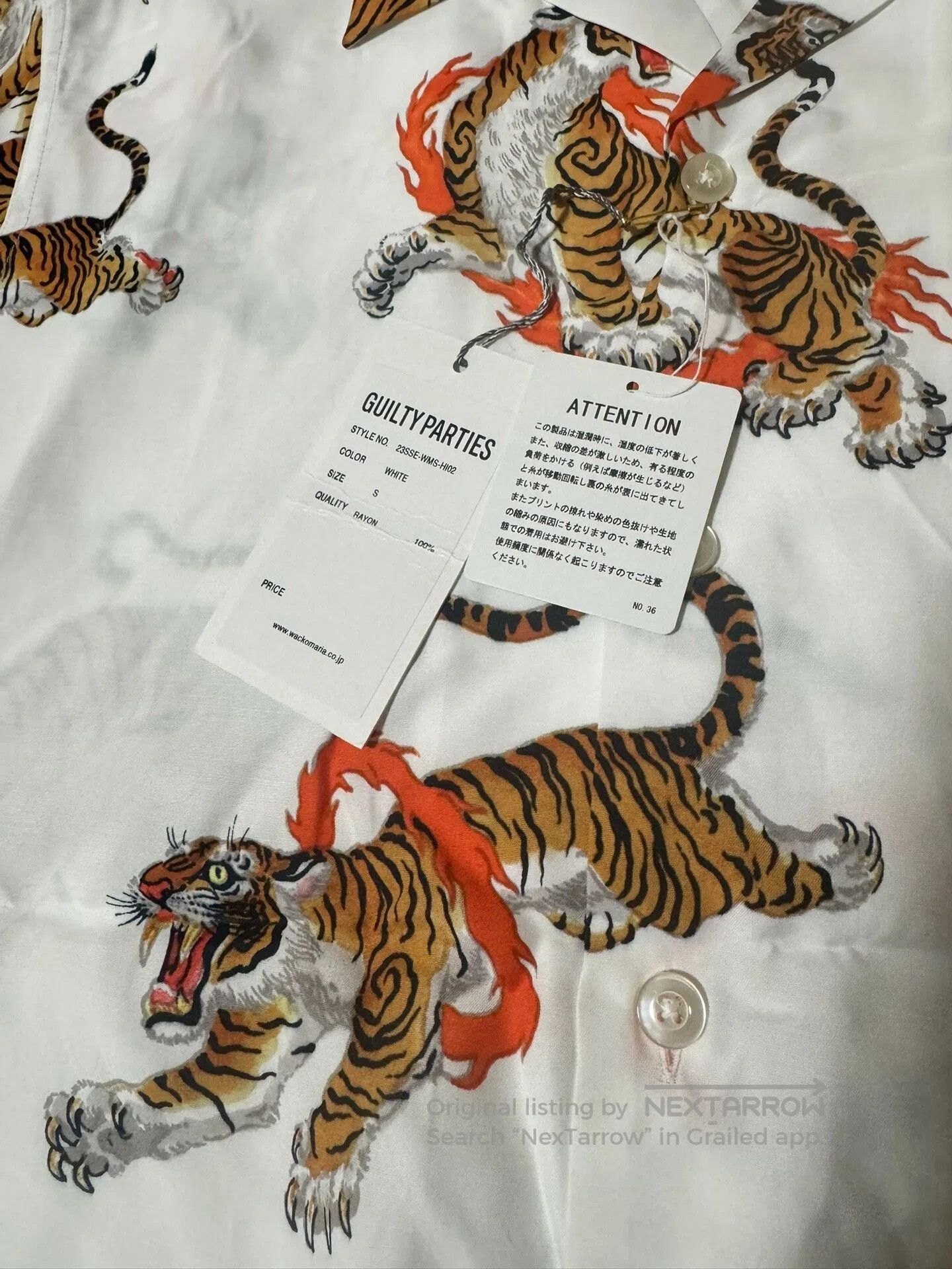 Wacko Maria Wacko Maria x Tim Lehi Flame Tiger Shirt. Size US S / EU 44-46 / 1 - 4 Thumbnail