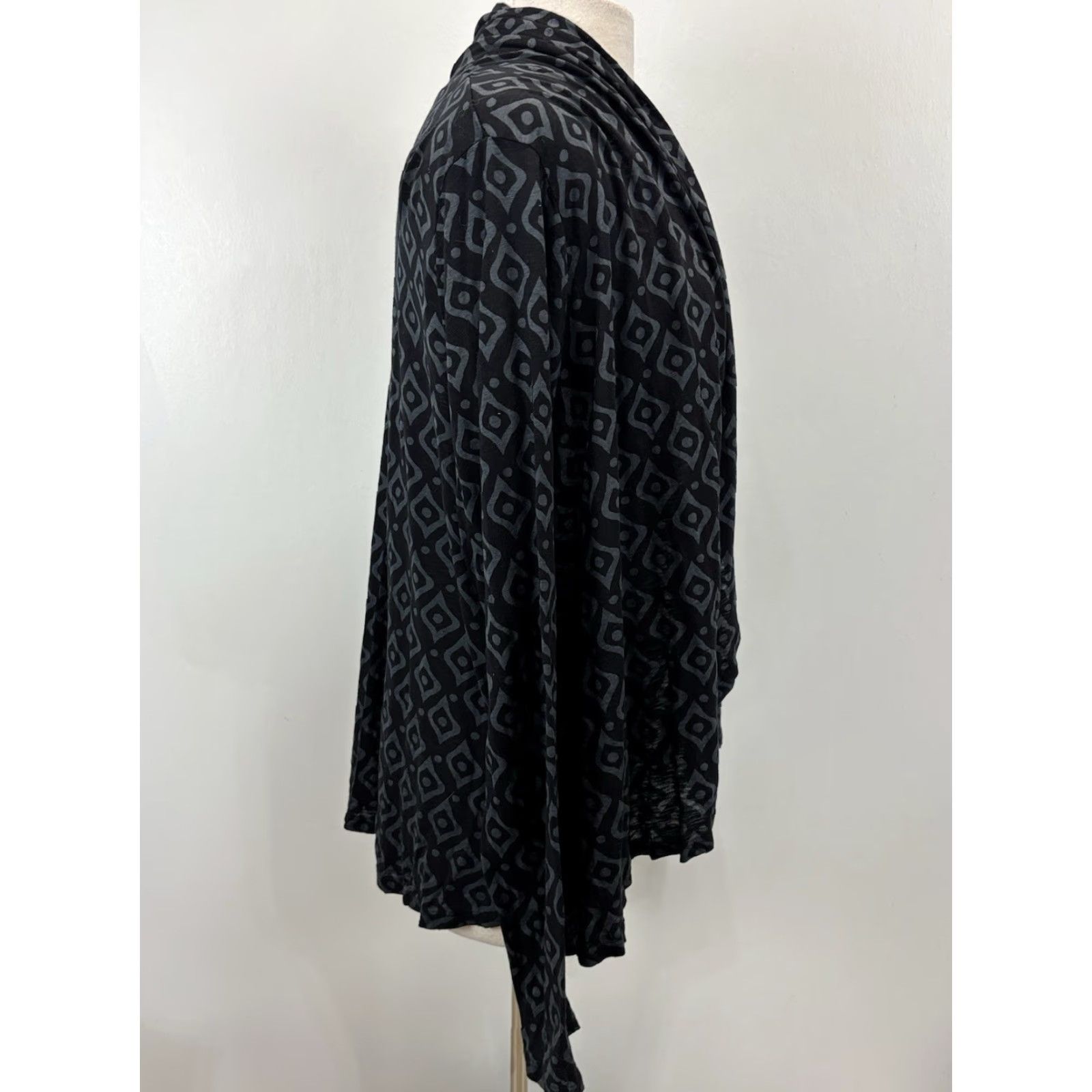 X-LARGE VINTAGE Fresh Produce Open Cardigan Top XL XXL Women Black Lightweight USA Size XL / US 12-14 / IT 48-50 - 4 Thumbnail
