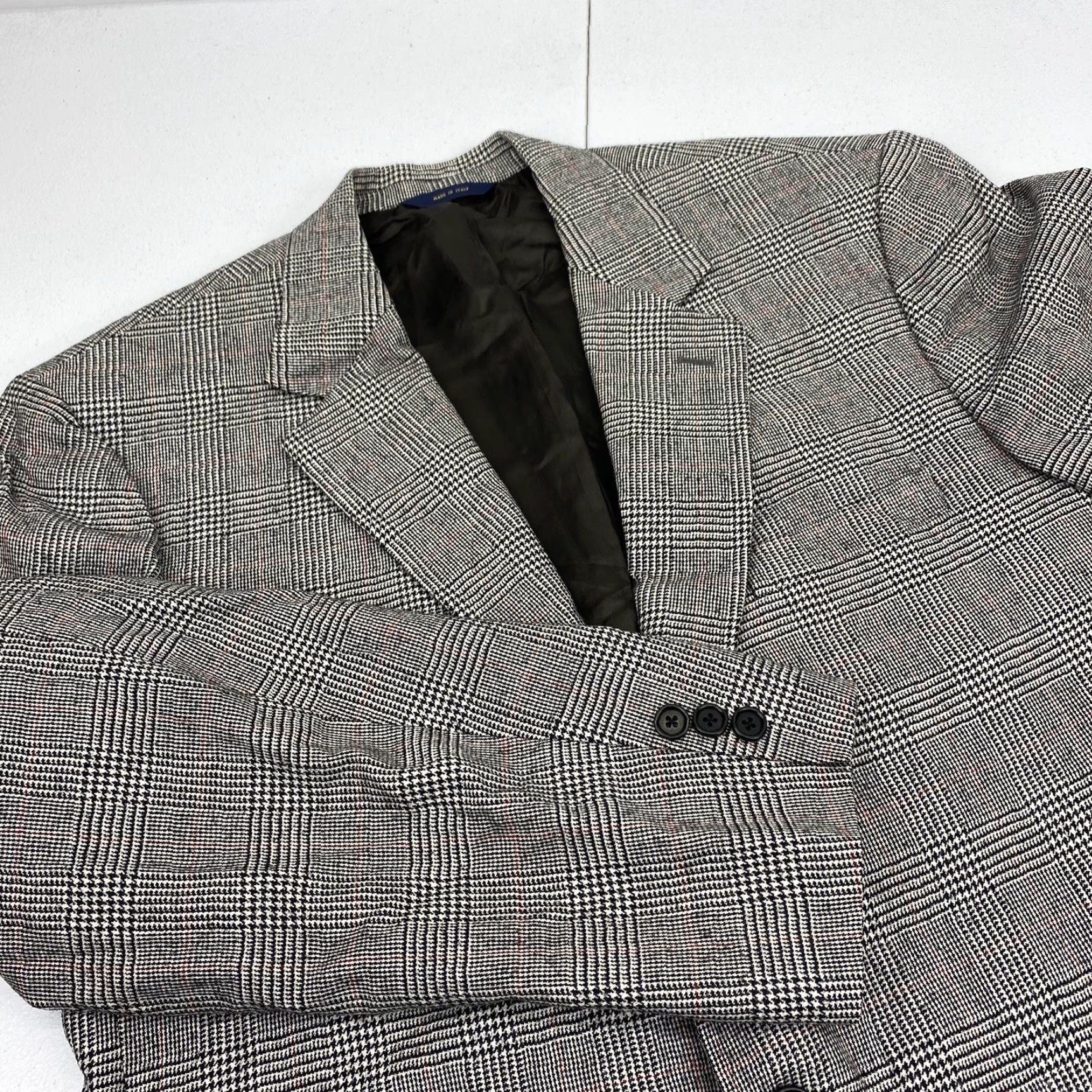 Brooks Brothers Brooks Brothers Blazer Jacket Men’s 43L Coat Jacket Suit Gray Wool Check Notch Lapel Three-Button Single-Breasted Vintage: No, Big & Tall? (Wait) Size 46R - 2 Thumbnail
