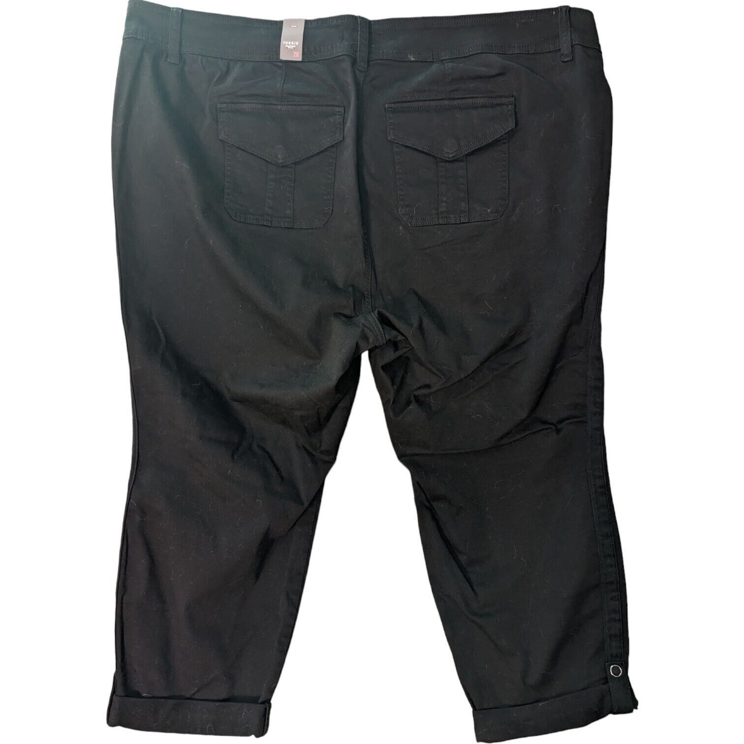 Torrid Torrid Black Capri 4 Pocket Pants Buttoned 1 Inch Cuff Sz 28 Size 42" / US 20 - 2 Thumbnail