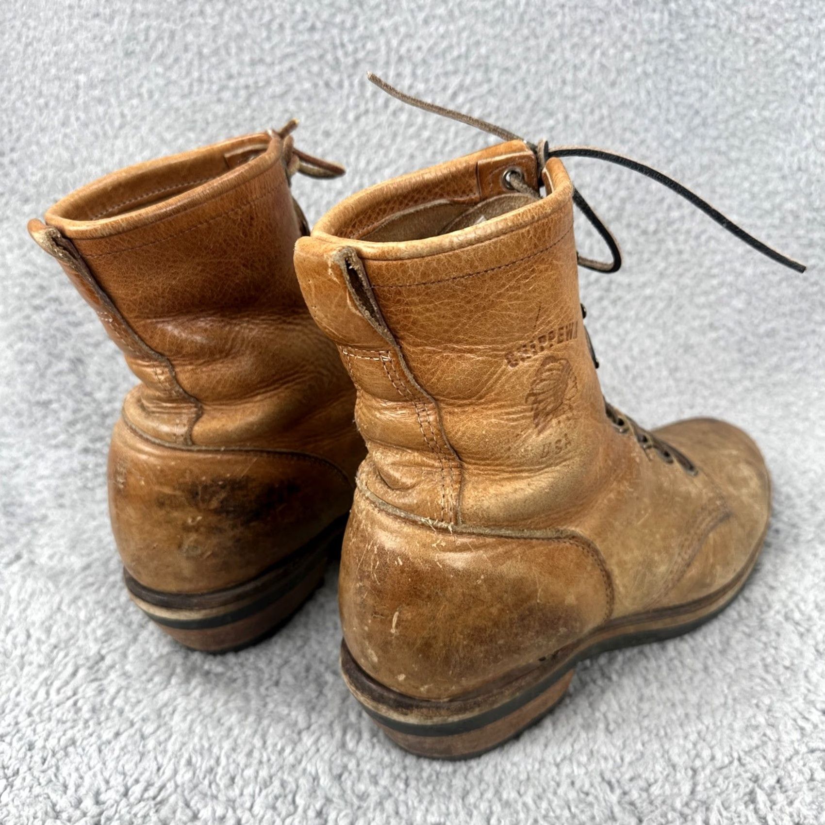 Chippewa VINTAGE Chippewa Men’s Boot Leather Brown 10 1/2 D 333S1 21006 4-97 Combat Logger Shoes/Boots Mens Size US 11 / EU 44 - 3 Thumbnail