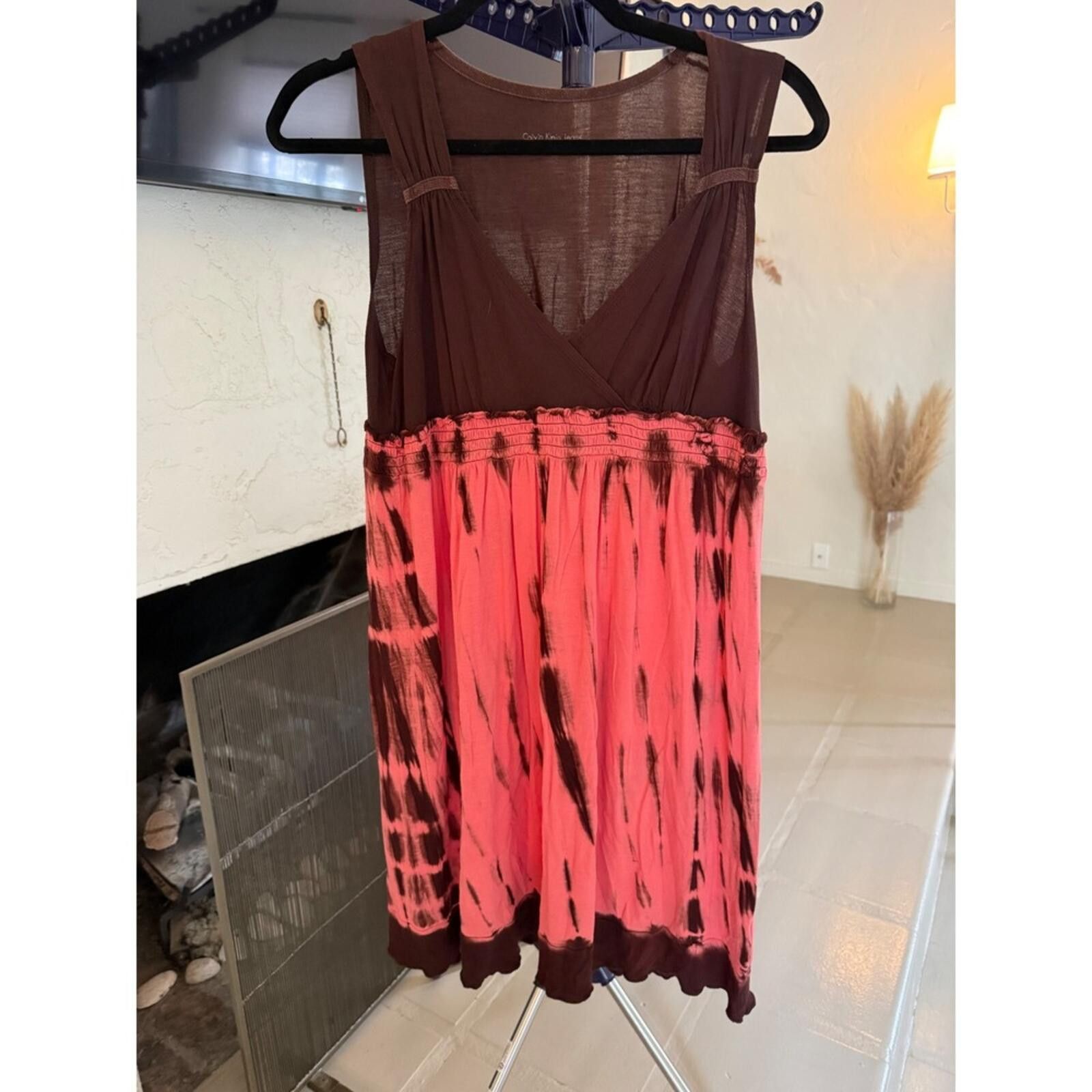 Other Calvin Klein Jeans Pink Brown Tie Dye Mini Dress M Size M / US 6-8 / IT 42-44 - 2 Thumbnail