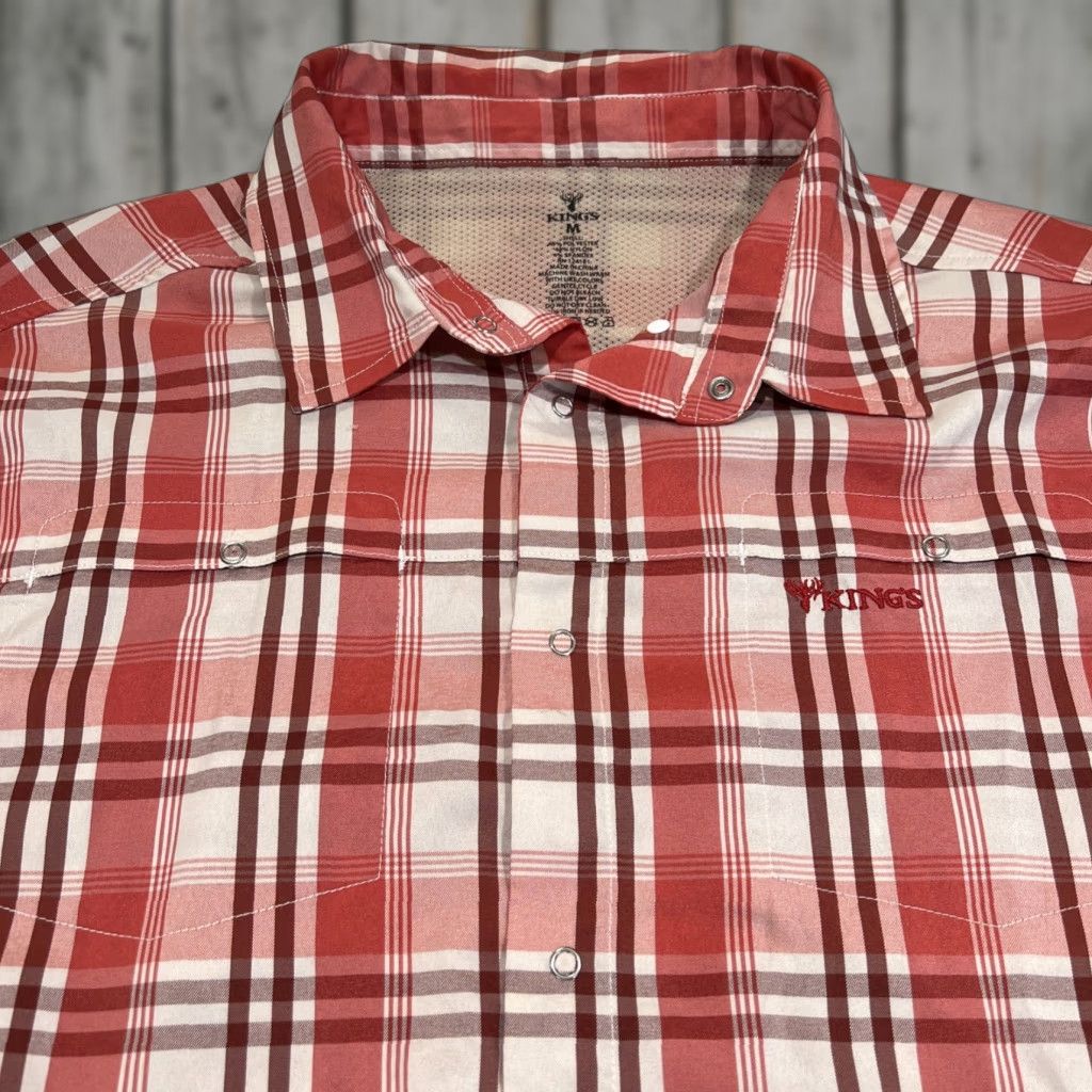 Vintage Kings Long Sleeve Shirt M Plaid Red Button Down Western Lightweight Snap Button-Down Casual Workwear Rancher UI Size US M / EU 48-50 / 2 - 1 Thumbnail
