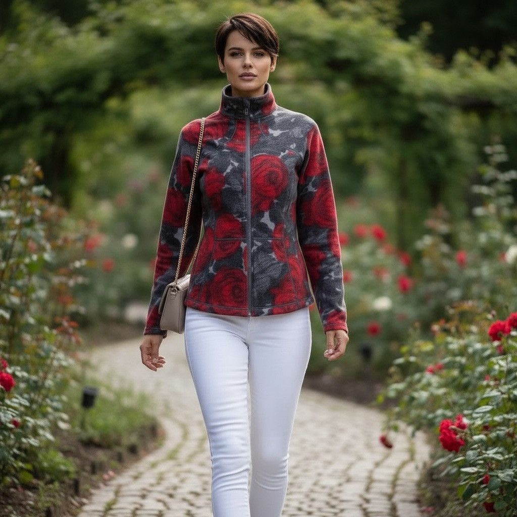Lululemon Lululemon Vintage Floral Red - Gray Rose Print Jacket Sz.6 Size S / US 4 / IT 40 - 5 Thumbnail