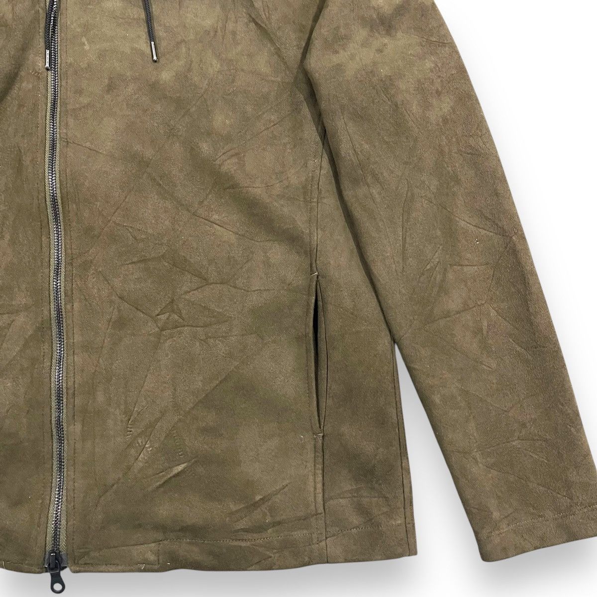 Japanese Brand 🇯🇵 NICOLE SELECTION FAUX SUEDE ZIPPED UP JACKET HOODIE Size US L / EU 52-54 / 3 - 3 Thumbnail