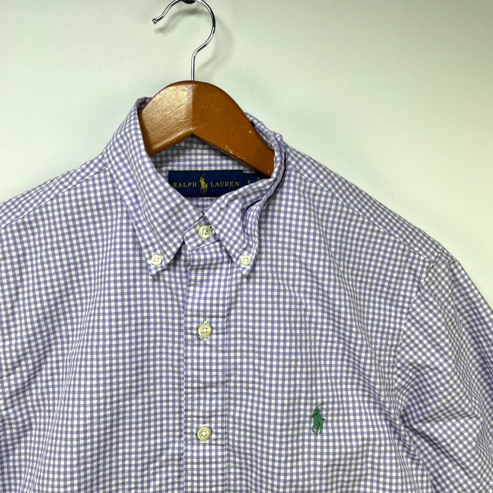 Polo Ralph Lauren VINTAGE Polo Ralph Lauren Shirt Short Sleeve Button-Up Small Purple Mens S Size US S / EU 44-46 / 1 - 2 Thumbnail