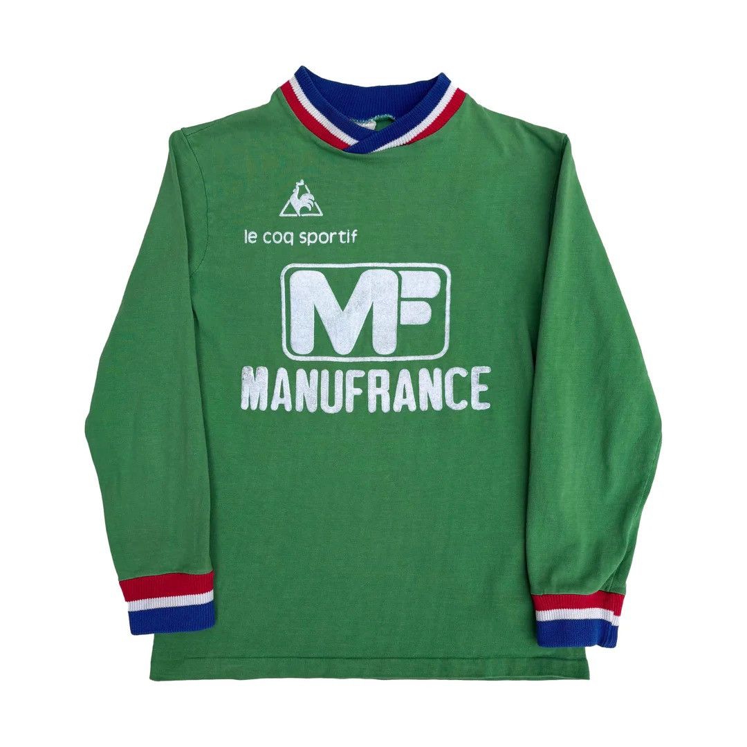 Le Coq Sportif ASSE Saint Etienne 1975 78 70s Vintage Coq Sportif Jersey Size US S / EU 44-46 / 1 - 1 Thumbnail