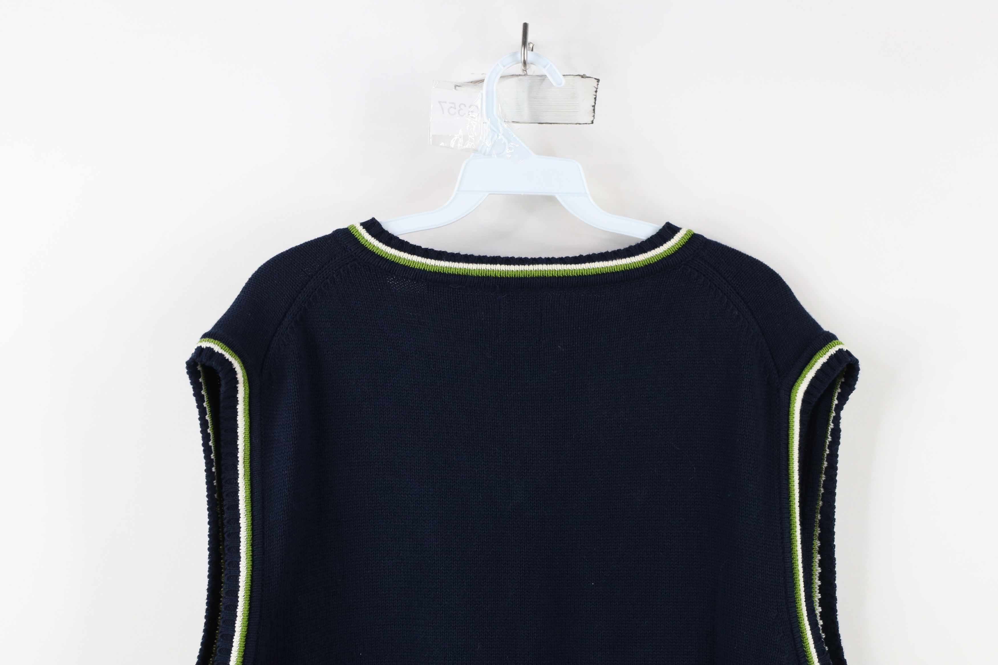 Gap × Vintage Vintage 90s Gap Blank Cotton Knit V-Neck Sweater Vest Blue Size US XL / EU 56 / 4 - 7 Thumbnail