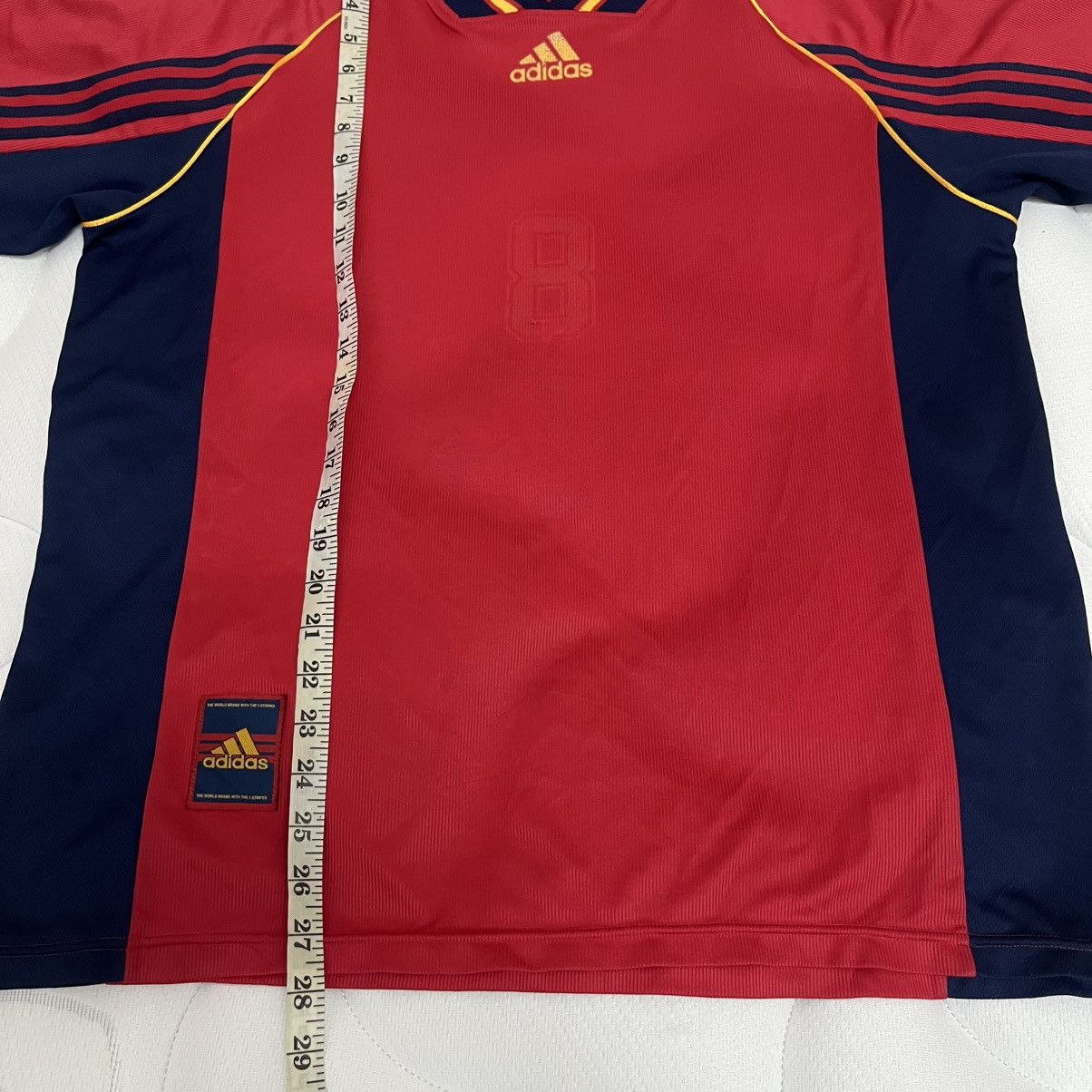 Adidas 🔥Vintage 90s Adidas Spain Home Kit Template Jersey Size US XL / EU 56 / 4 - 16 Thumbnail