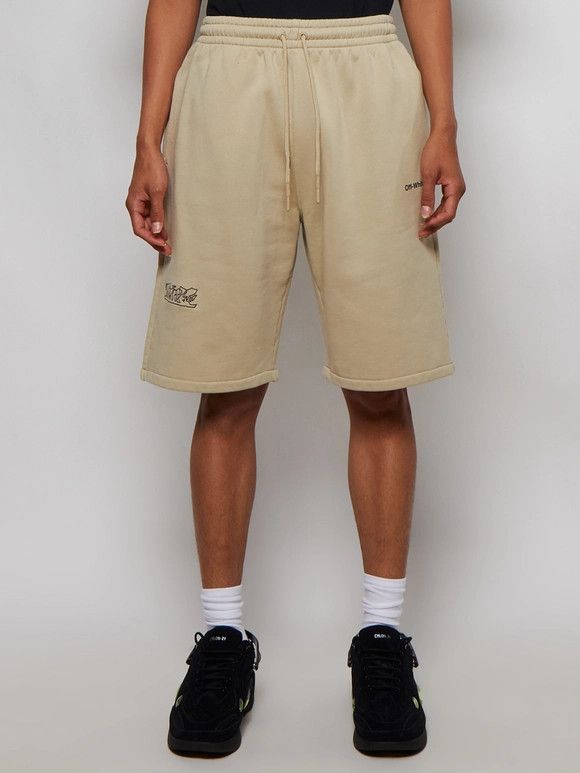 Off-White o1gr1nt0125 Figure Of Speech Skate Sweat Short in Sand Size US 38 / EU 54 - 3 Thumbnail