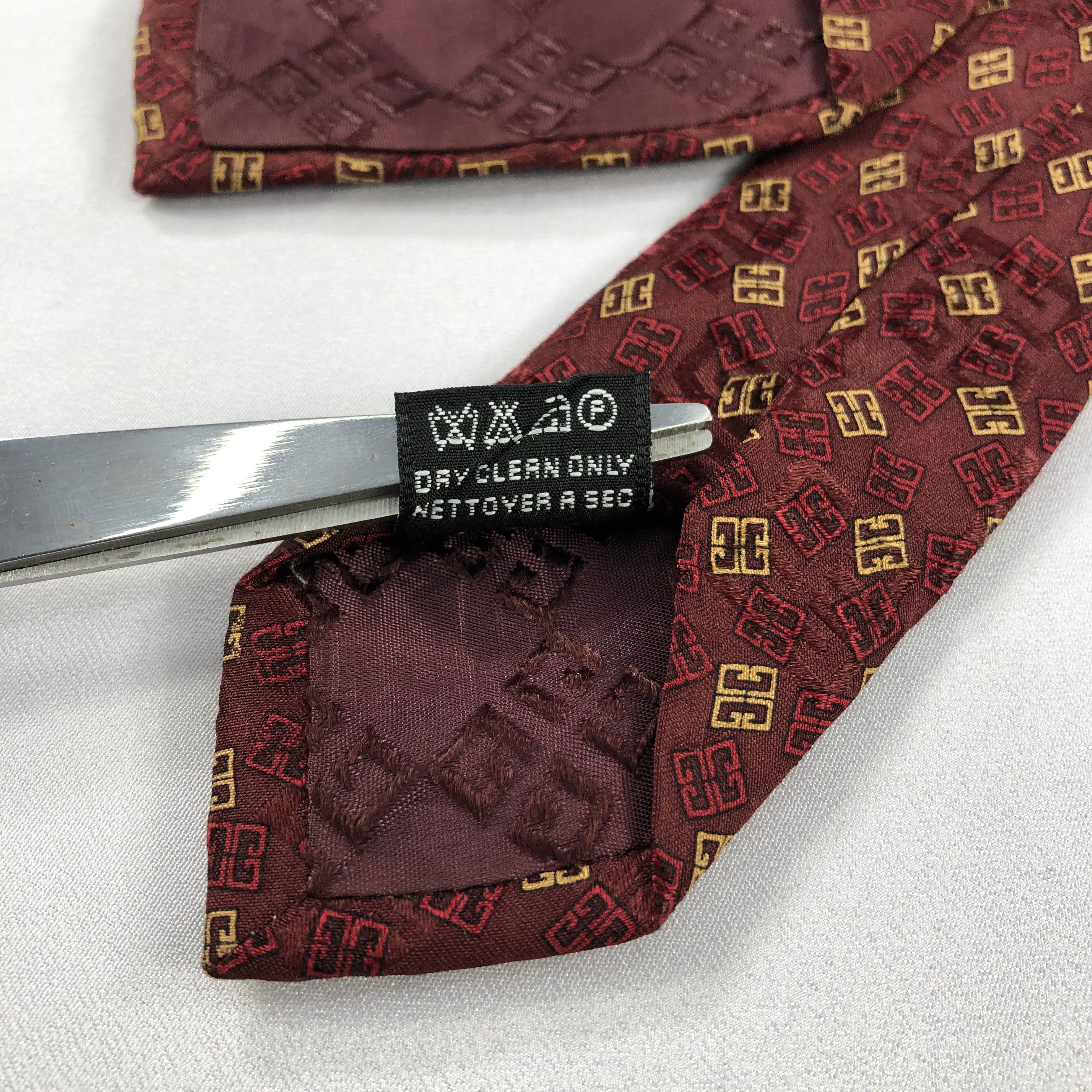 Givenchy Givenchy Monogram Silk Neck Ties T79 Size ONE SIZE - 7 Thumbnail