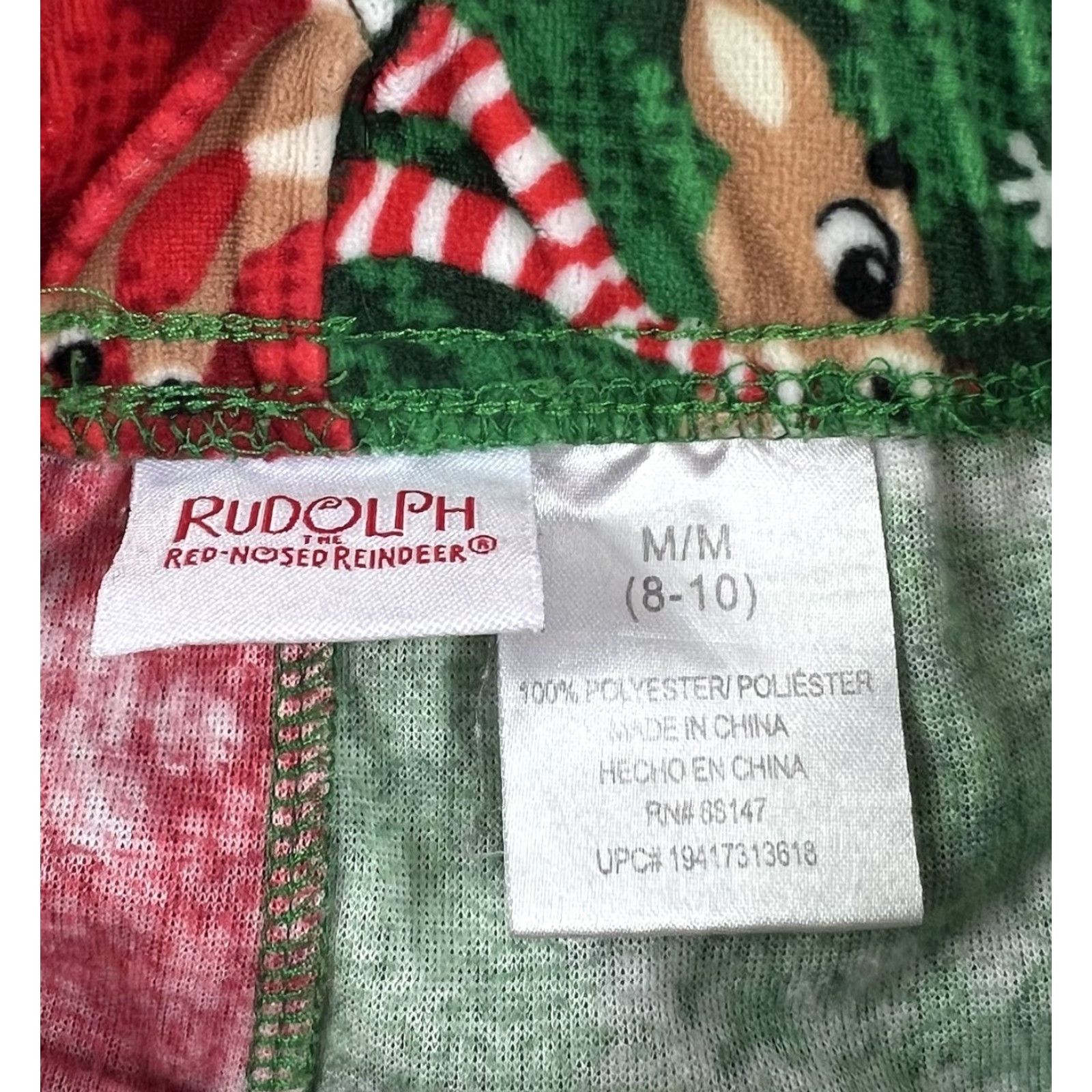 Vintage RUDOLPH THE RED NOSED REINDEER Christmas Pajama Pants Red Green Size M 8-10 Women Regular Pajama Pants Christmas Rudolph Size ONE SIZE - 5 Thumbnail