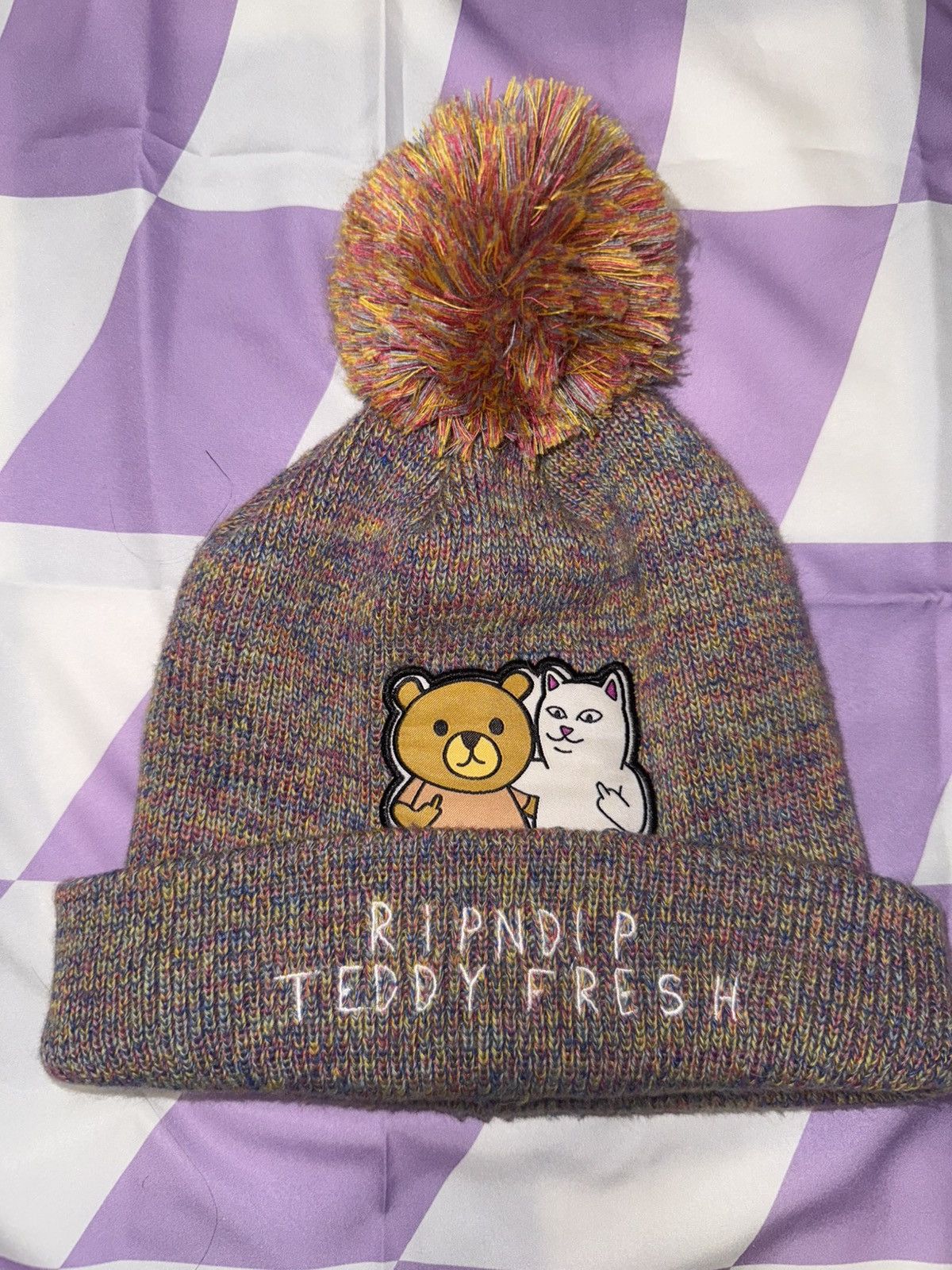 RIPNDIP RipnDip x Teddy Fresh pom pom beanie Size ONE SIZE - 1 Thumbnail