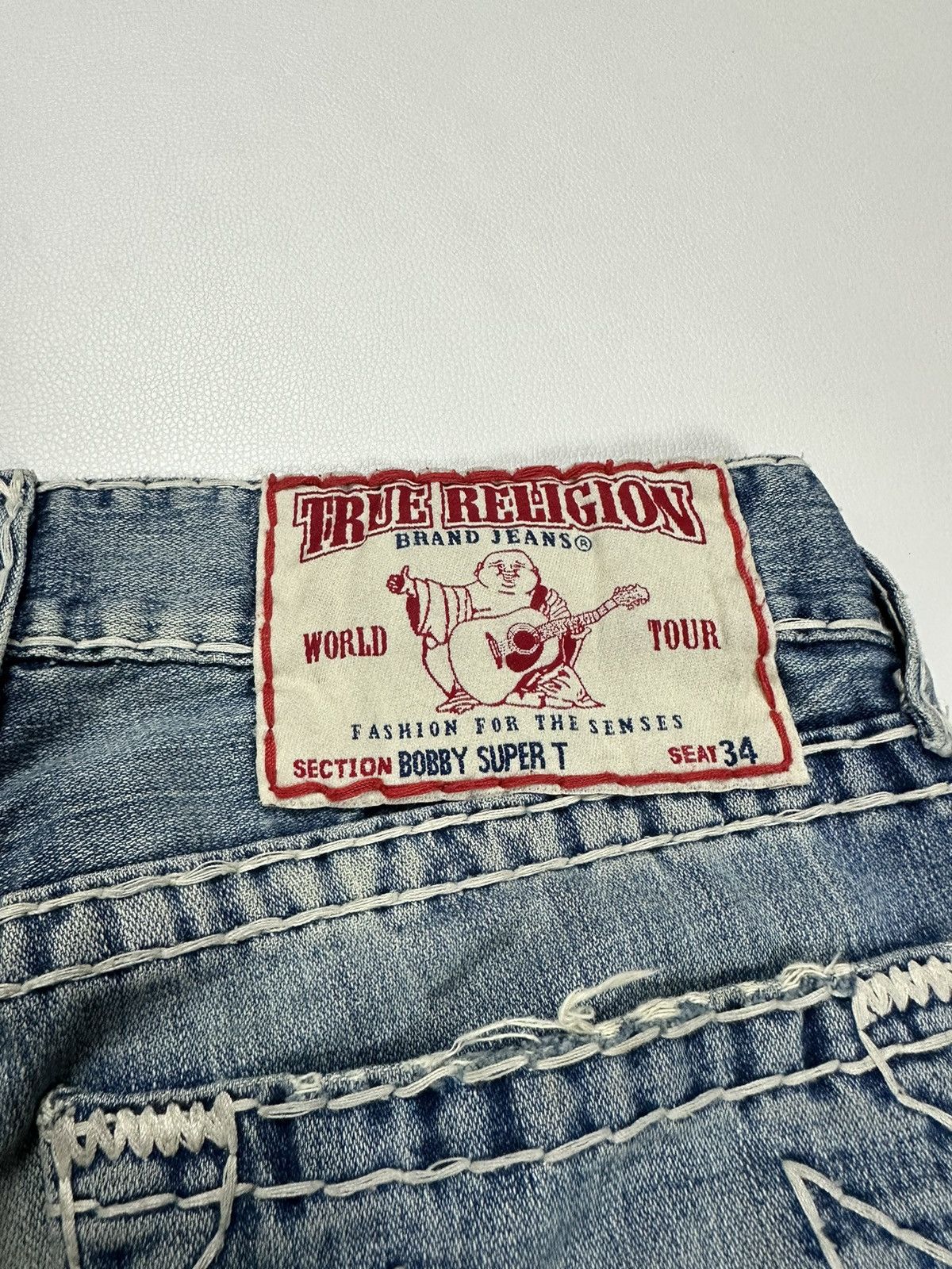 True Religion True Religion Bobby Super T Distressed Denim Size US 31 - 14 Thumbnail