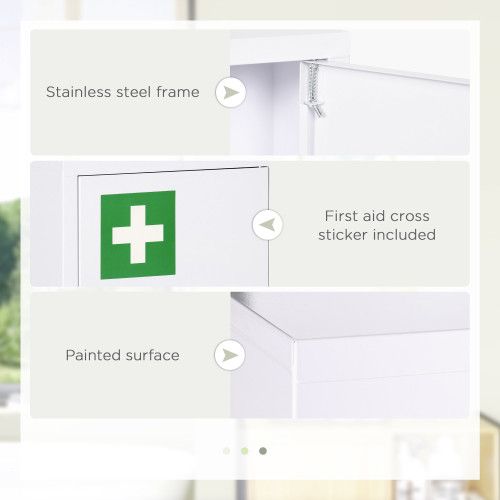Designer × Homemade kleankin 16" x 21" Wall Medicine Cabinet with Lock, 3 Tier S Size US L / EU 52-54 / 3 - 4 Thumbnail