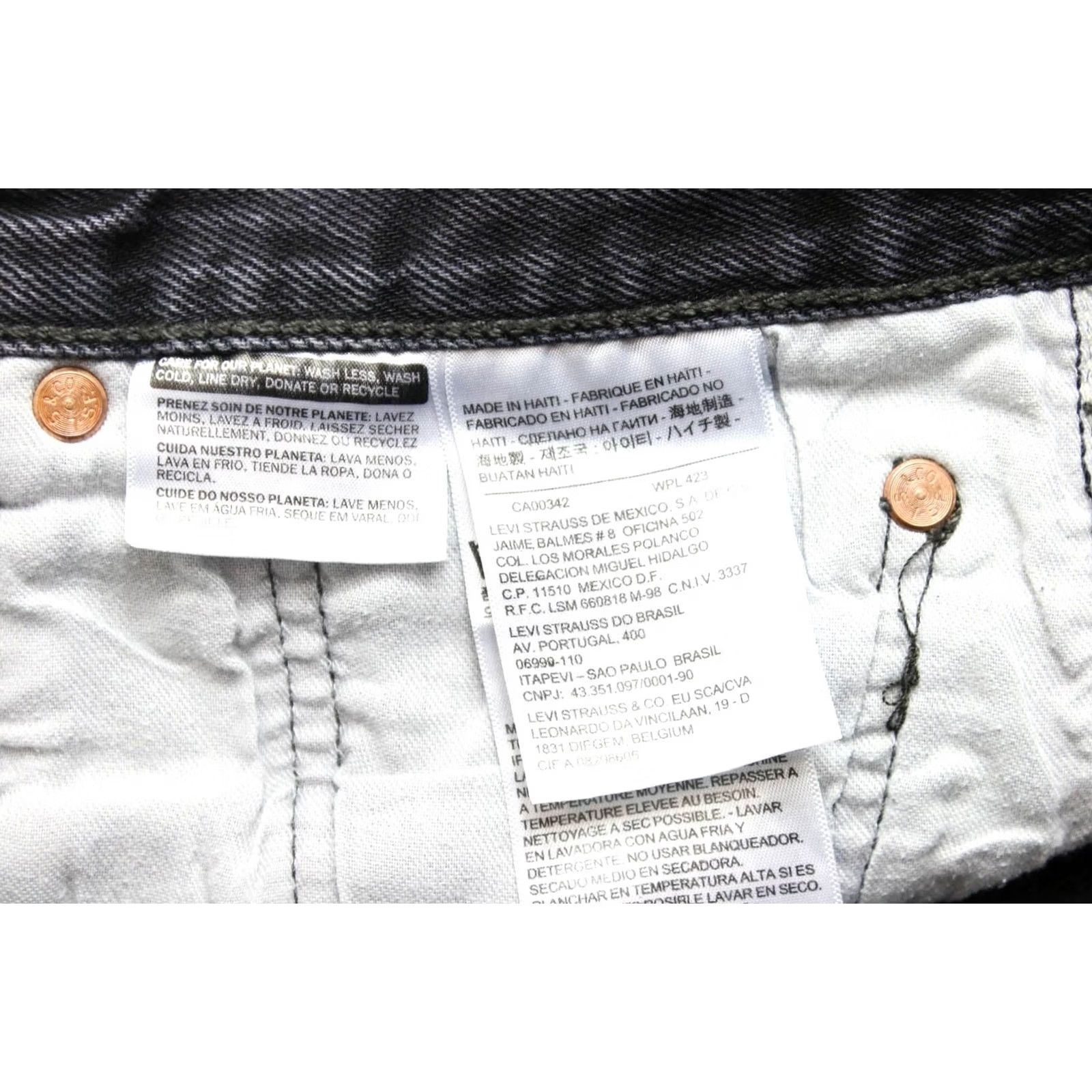 Levi's Levi's 501 Men's Jeans W38/L32 Straight Button Fly Denim Black Jeans Men Size US 38 / EU 54 - 6 Thumbnail