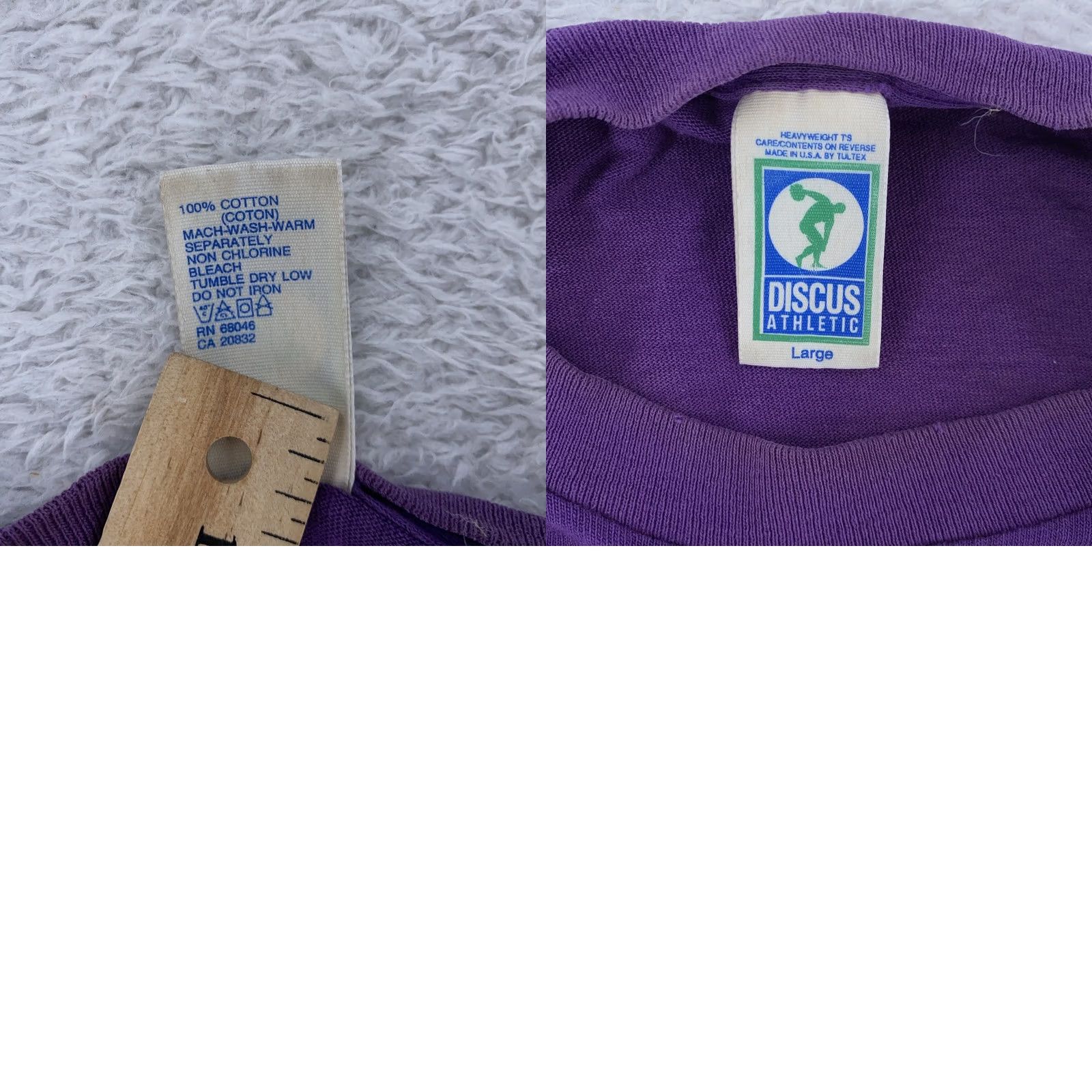 Russell Athletic VINTAGE Russell Athletic Shirt Mens M Purple 90s Crew Neck Short Sleeve Cotton Heavyweight Size US M / EU 48-50 / 2 - 8 Thumbnail