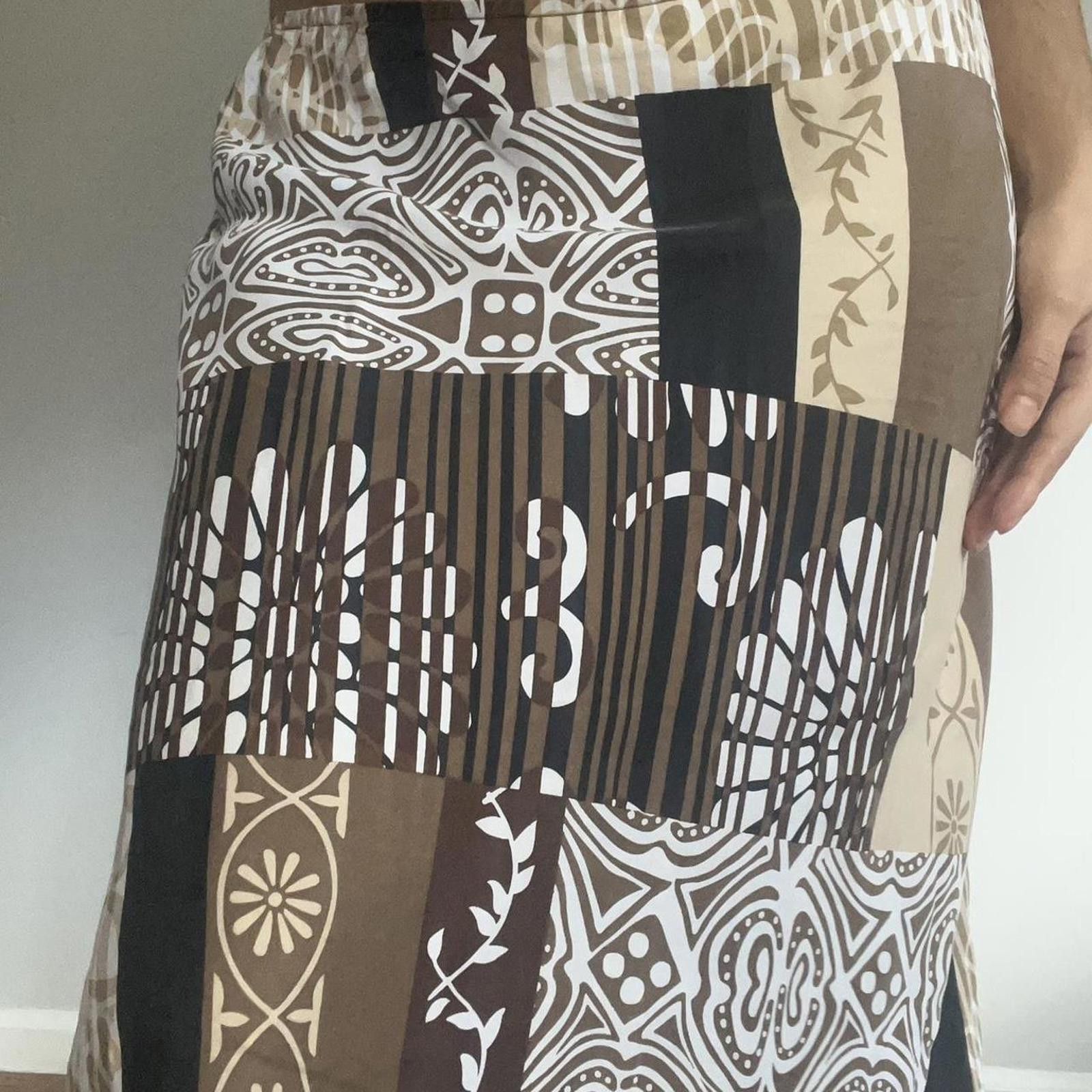 Other Brown and cream patchwork midi skirt Size 32" / US 10 / IT 46 - 7 Thumbnail