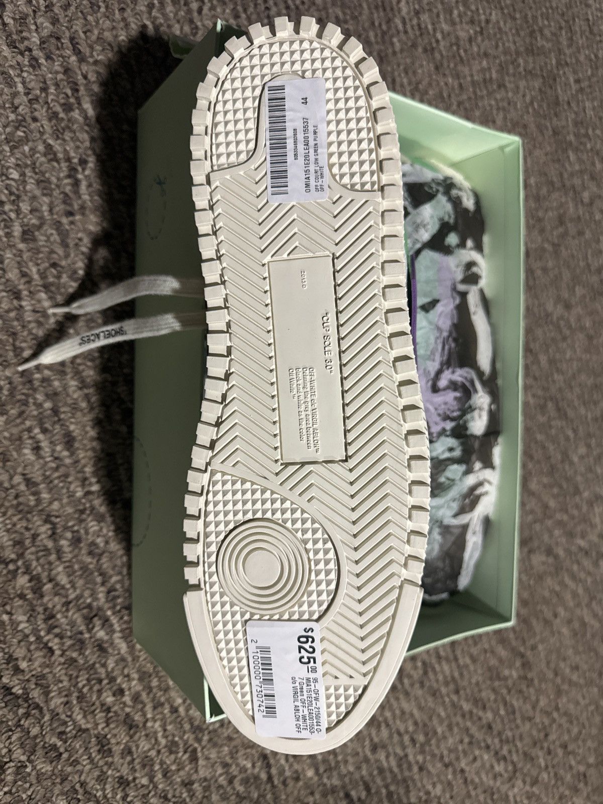 Off-White C/O VIRGIL ABLOH White/Green Court Low Sneakers 11/44 Size US 11 / EU 44 - 2 Thumbnail