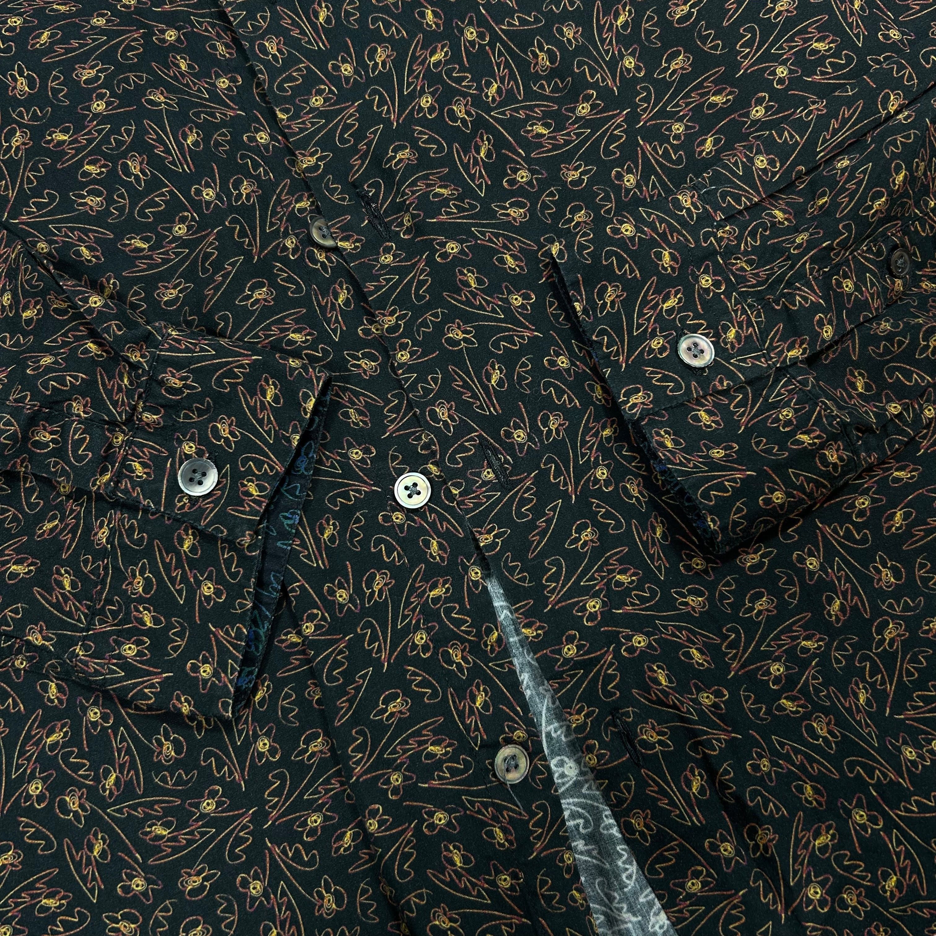 Paul Smith PS Paul Smith Black Gold Flowers Slim Fit Shirt Pattern M Size US M / EU 48-50 / 2 - 4 Thumbnail