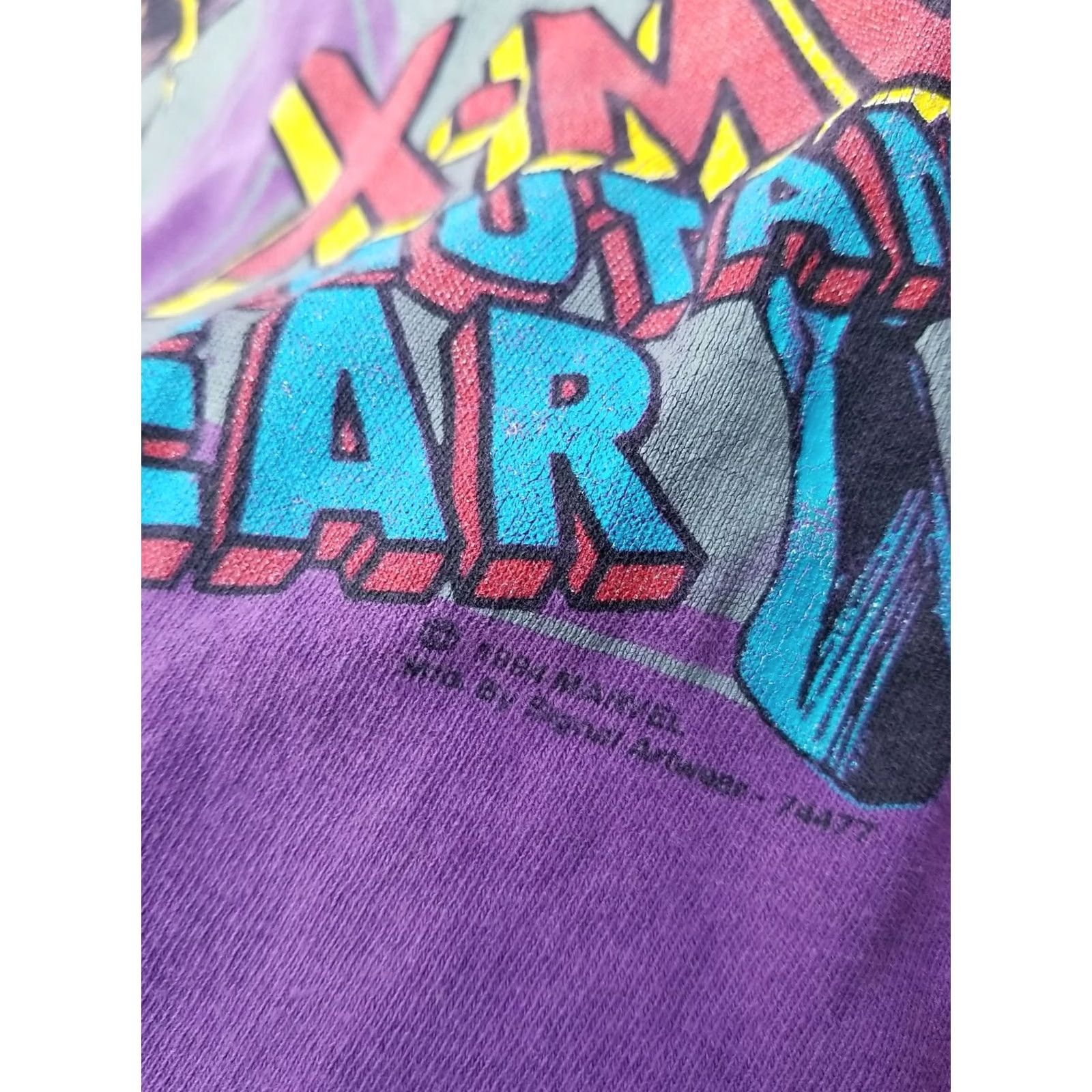 Fruit Of The Loom VINTAGE Marvel Wolverine Shirt Comics X-men 1994 Gambit Mens Large Mutant Gear Cotton T-Shirt Purple XL Men Mens Shirts 90s Size US XL / EU 56 / 4 - 4 Thumbnail