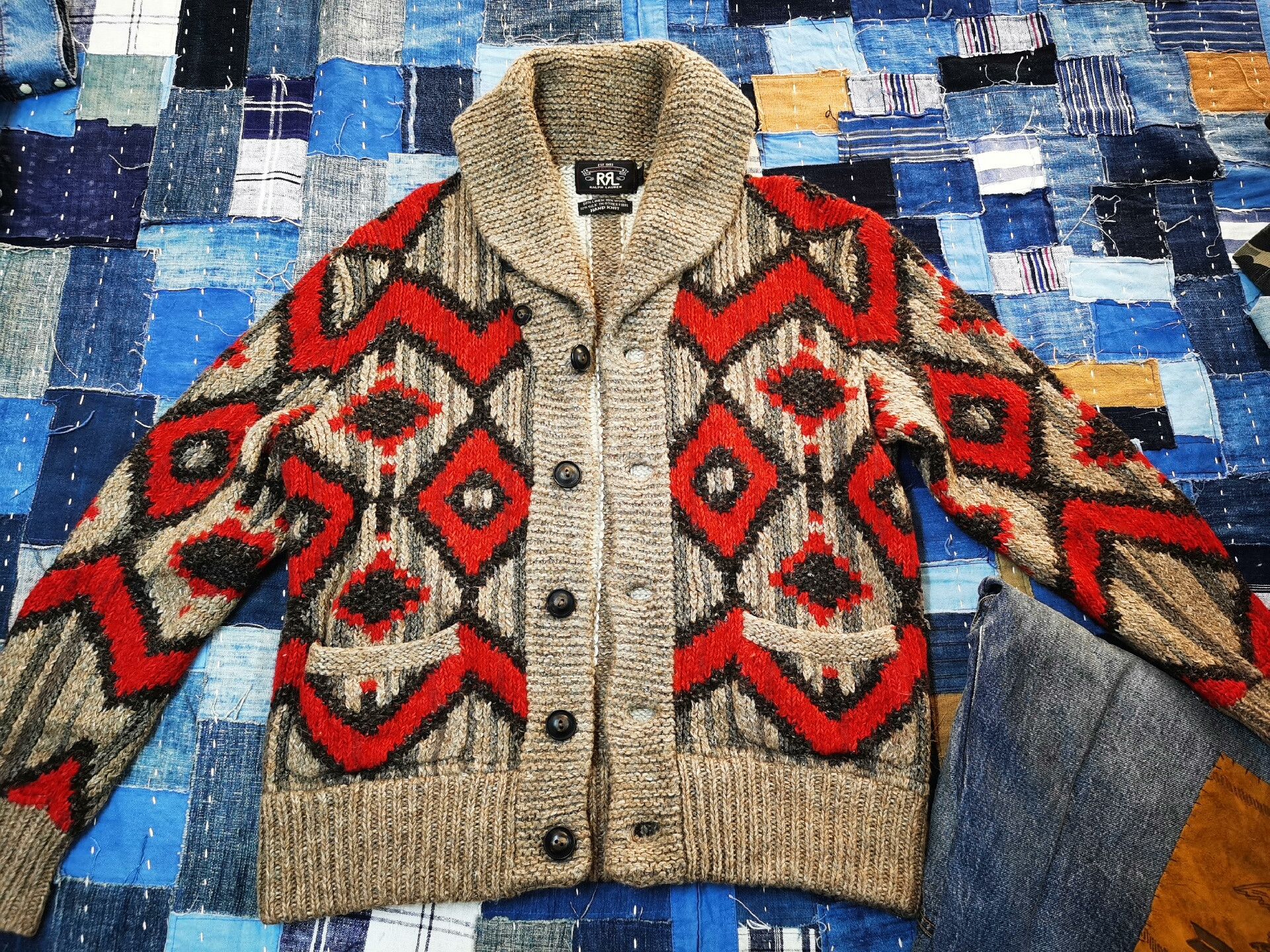 RRL Ralph Lauren Double RL Navajo Print Cardigan Sweater Size US M / EU 48-50 / 2 - 1 Thumbnail