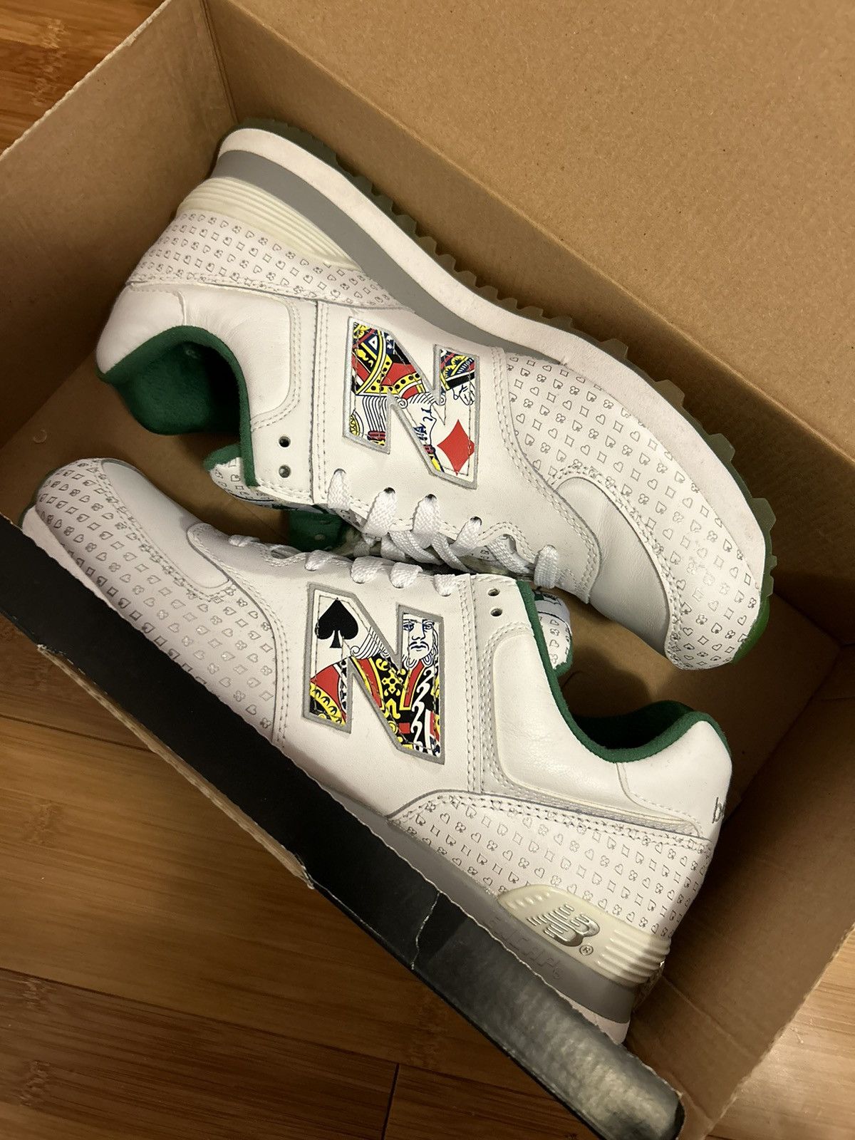 image of New Balance 574 Vegas Pack Shoes in White, Men's (Size 9)