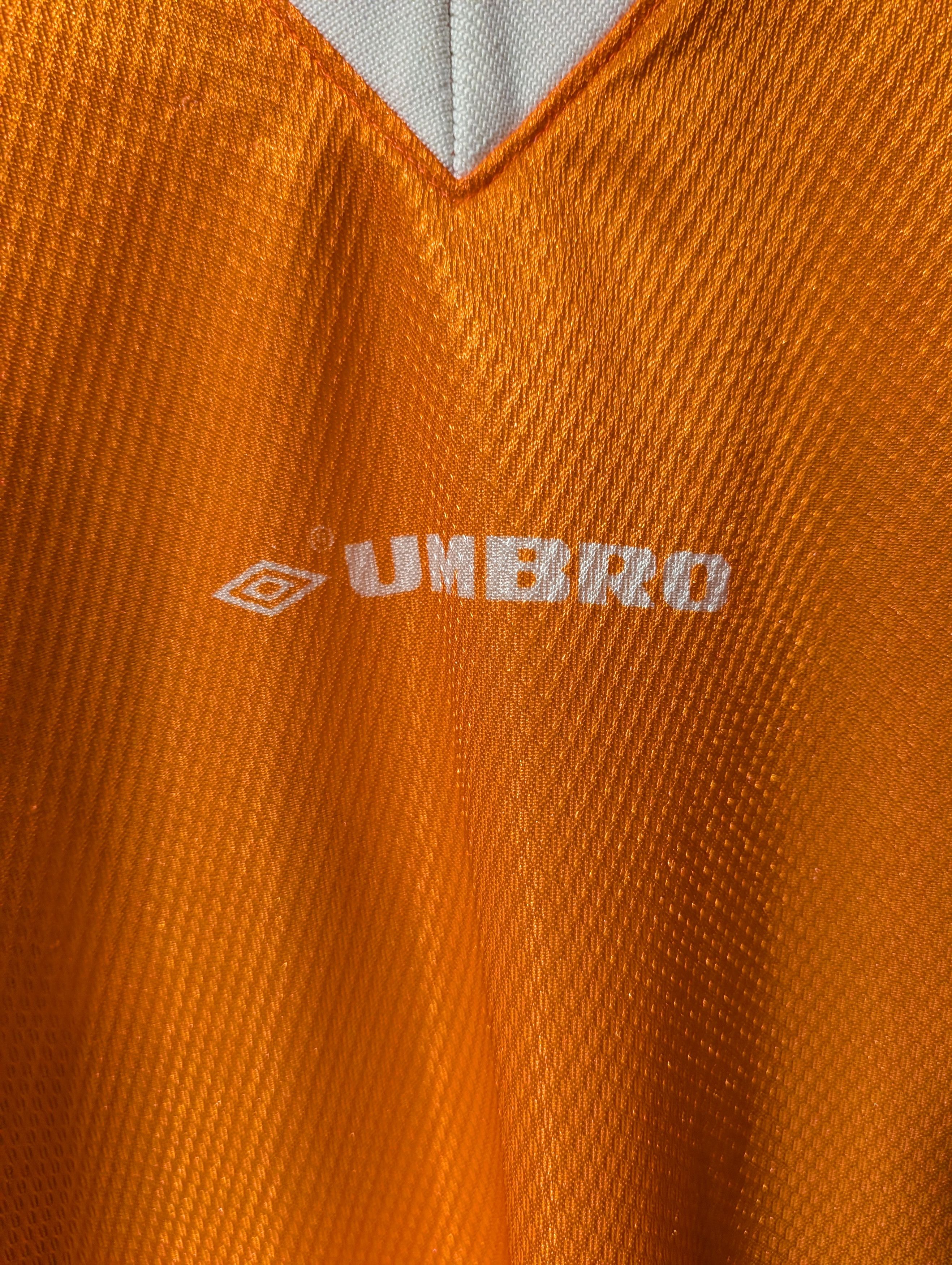 Vintage 90s Umbro Spell Out Center Logo Short Sleeve Jersey