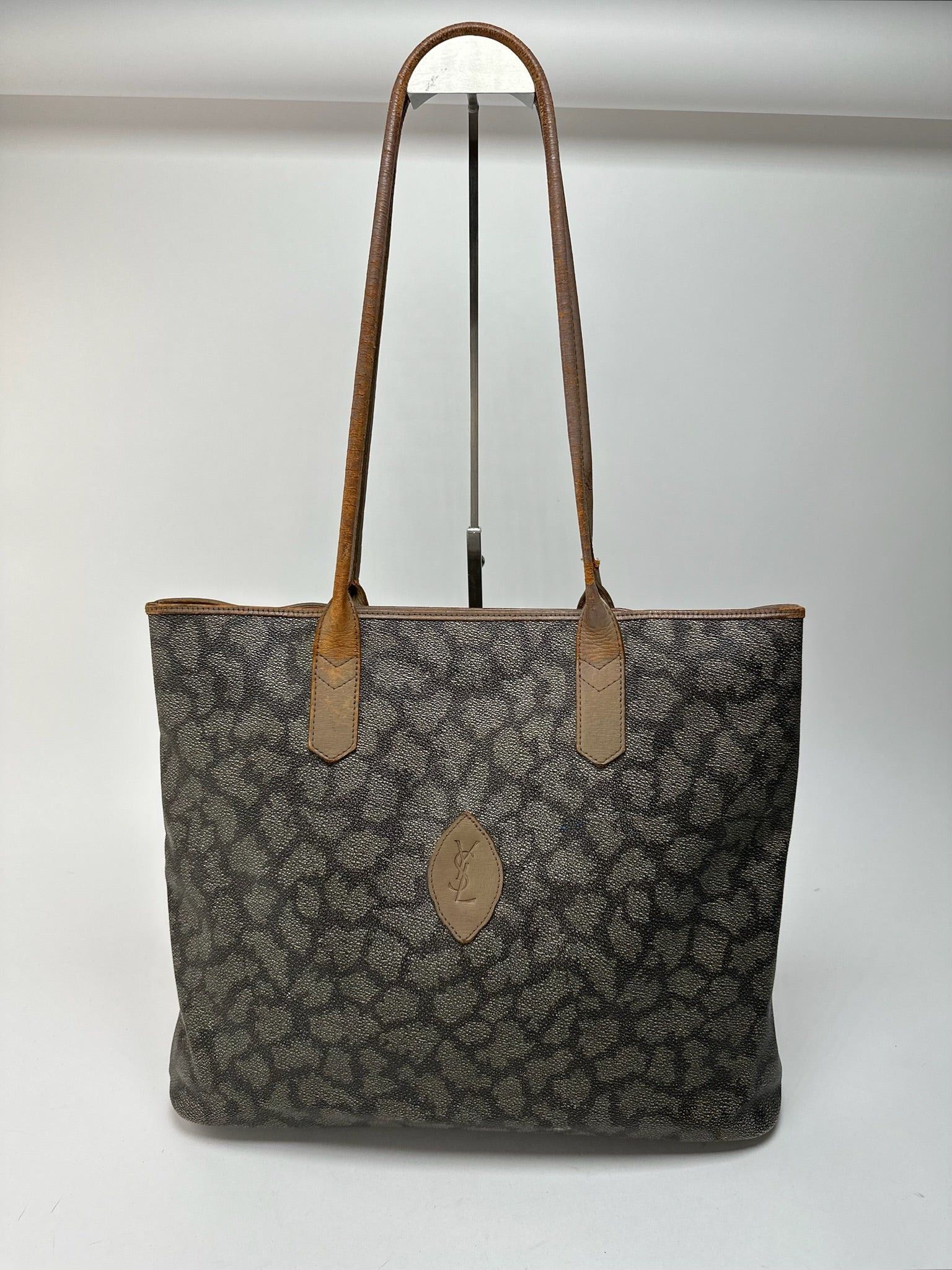 Other Vintage Yves Saint Laurent leather bag brown grey brown Size ONE SIZE - 1 Thumbnail