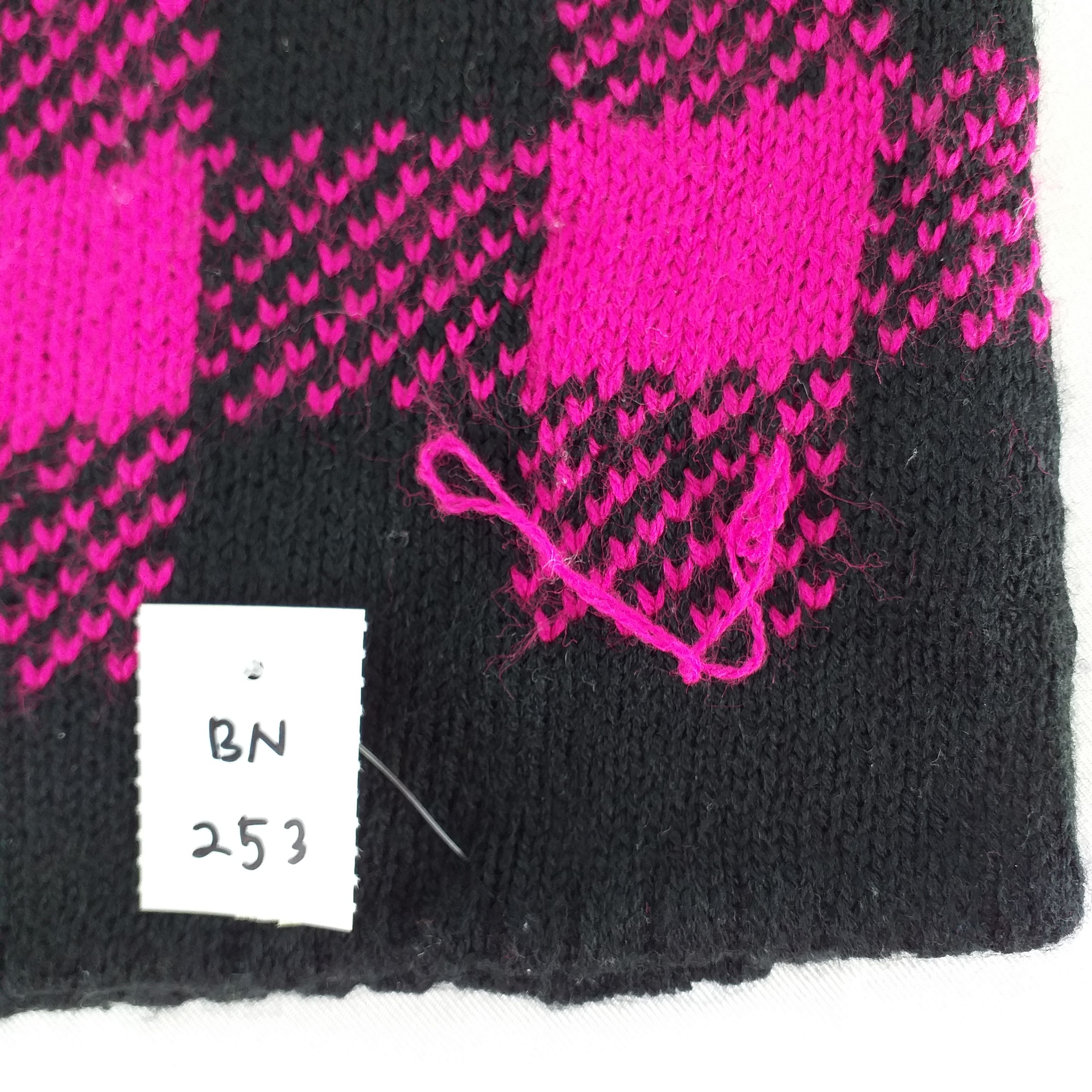 Japanese Brand Black Pink Checkered Snow Cap Hat Beanie -BN253 Size ONE SIZE - 5 Thumbnail