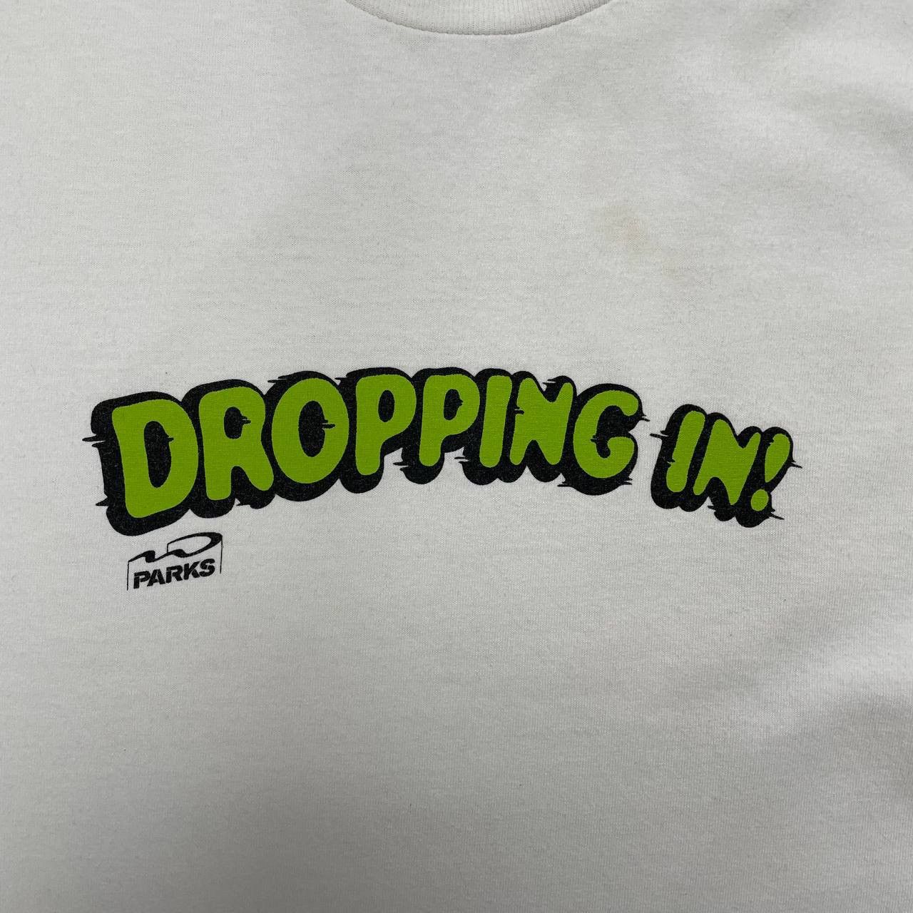 Vintage Vintage 2000s Parks Dropping In Skateboarding T Shirt White Size US L / EU 52-54 / 3 - 4 Thumbnail