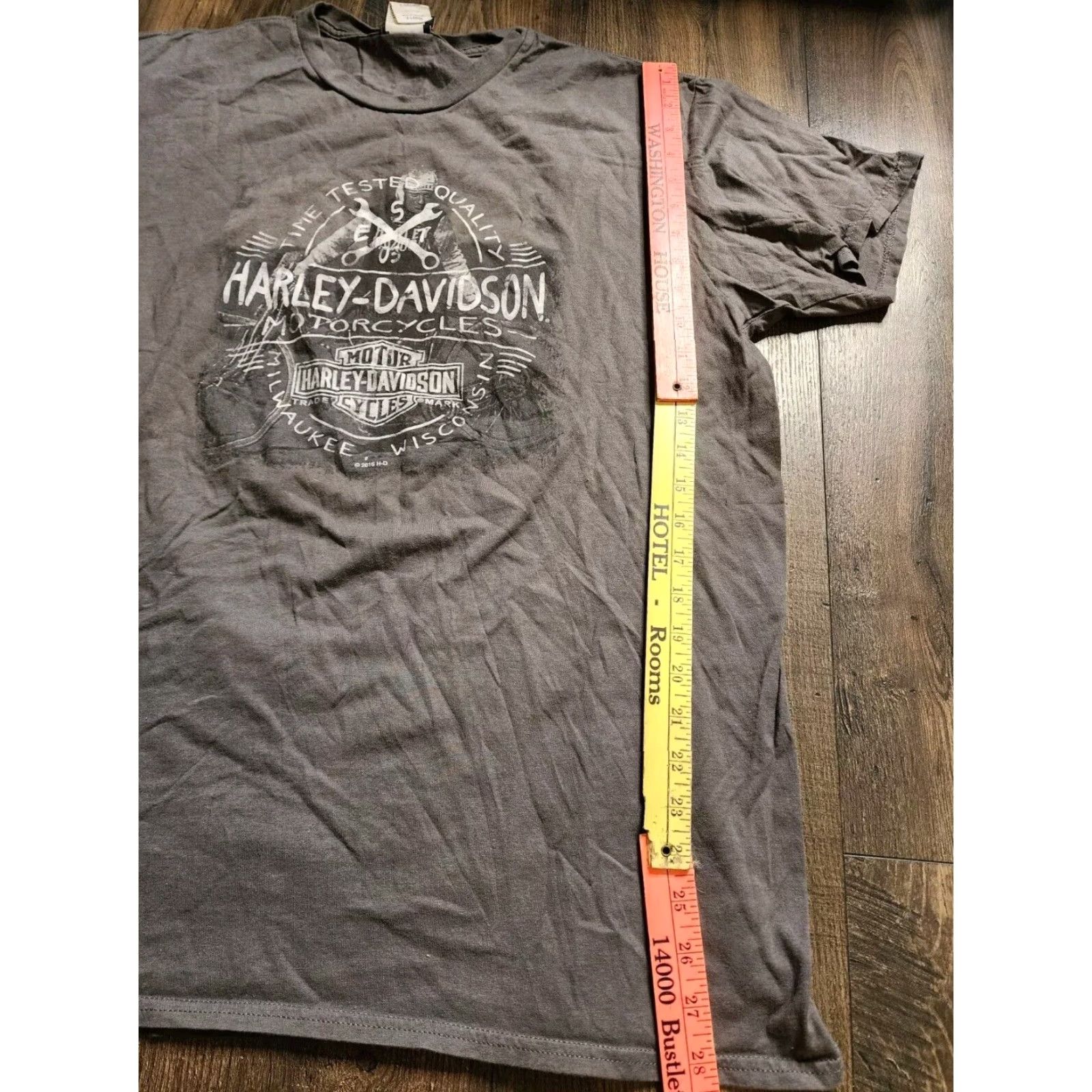 Harley Davidson Harley-Davidson Motorcycle Double Sided Graphic T Shirt Mens Large Gray Size US L / EU 52-54 / 3 - 5 Thumbnail