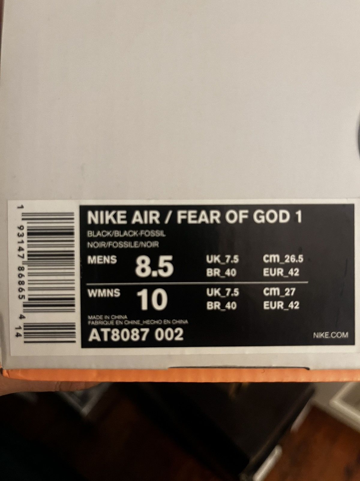 Fear of God × Nike Nike Air x Fear of God Raid 180 FOG Black Size US 8.5 / EU 41-42 - 7 Thumbnail
