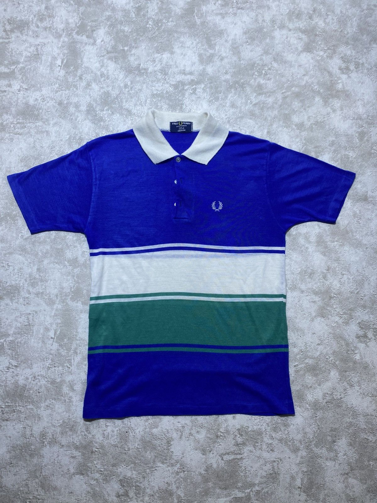 Fred Perry Vintage 80’s Fred Perry Sportswear Polo Shirt Striped Blue M Size US M / EU 48-50 / 2 - 1 Thumbnail