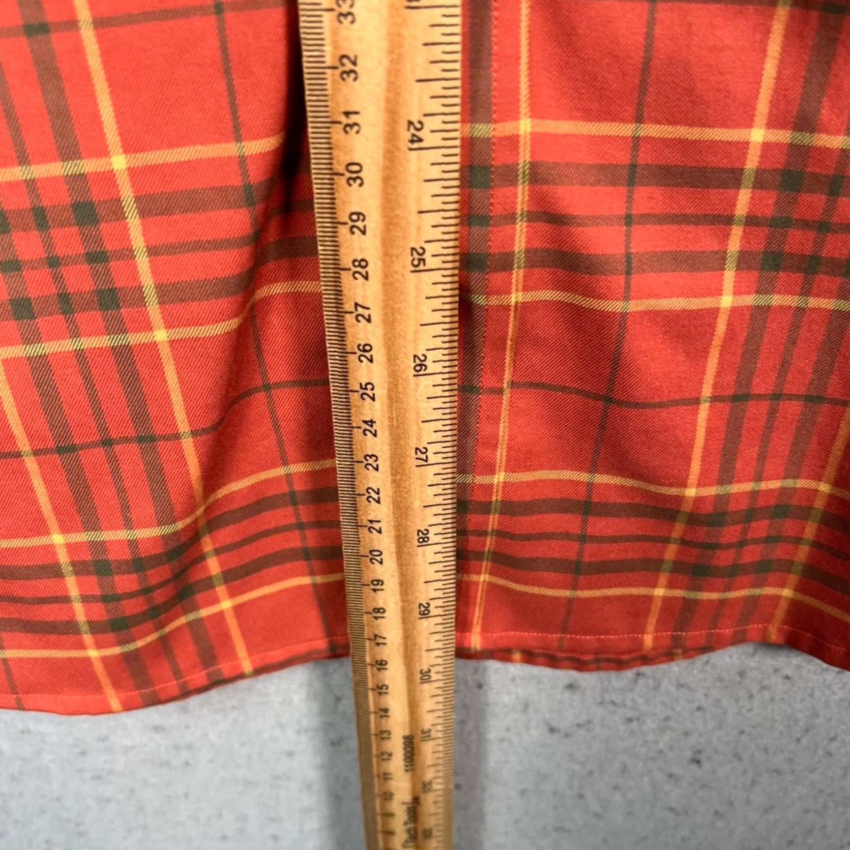 Brooks Brothers Brooks Brothers Mens Medium Slim Fit Non-Iron Plaid Button-Down Shirt Orange Red Size US M / EU 48-50 / 2 - 5 Thumbnail