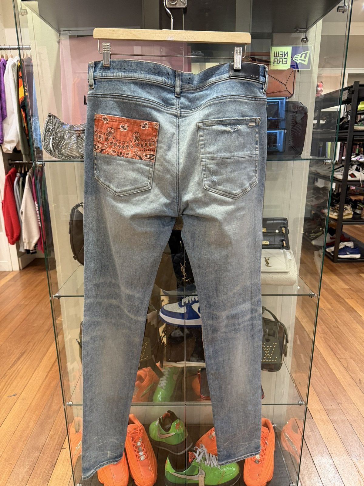 Amiri Amiri Vintage Orange Bandana Art Patch Denim Jeans Size US 36 / EU 52 - 2 Thumbnail