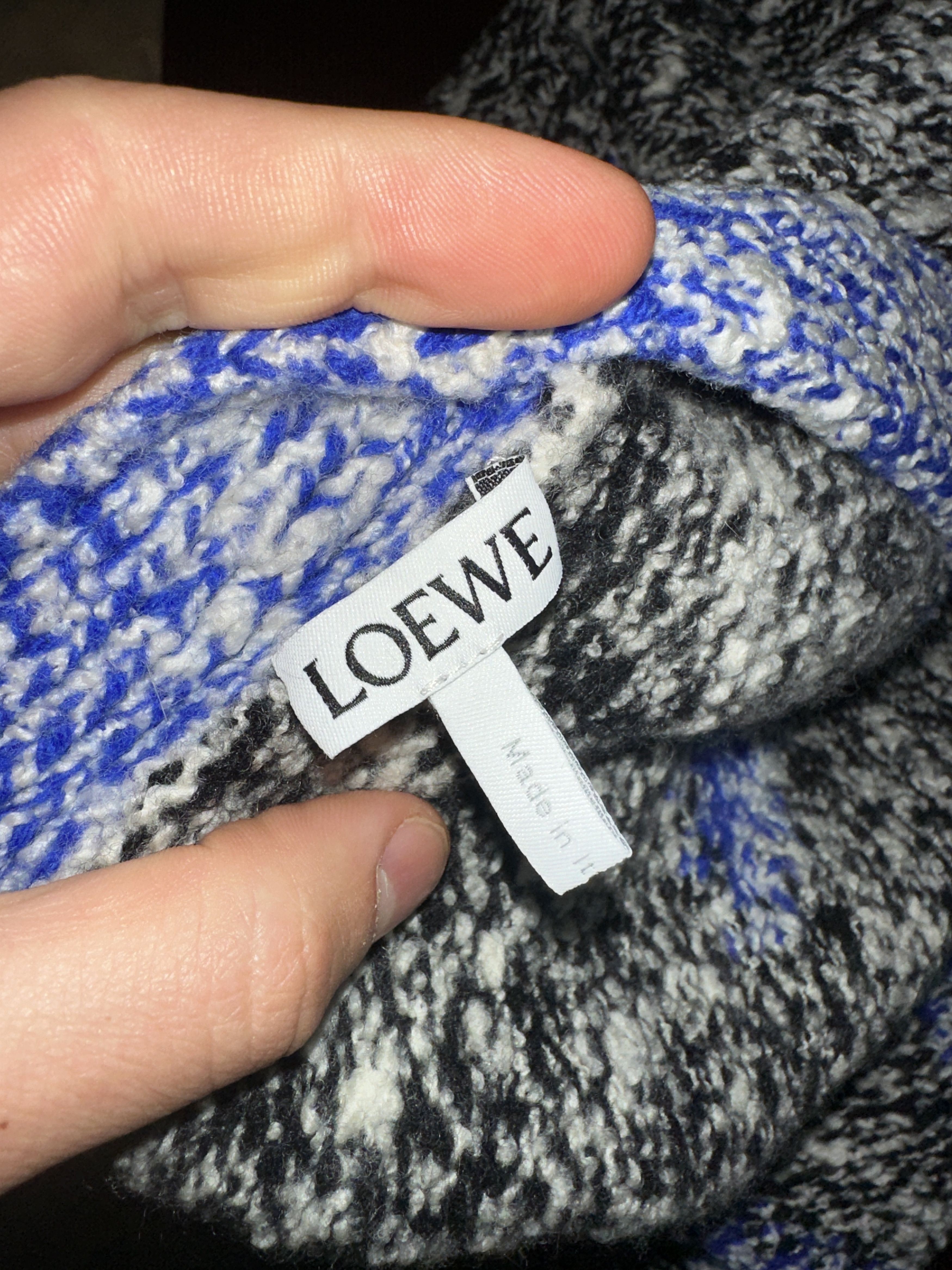 Loewe Loewe Wool Cardigan XL Blue Logo Back Knit Dropped Shoulder Size US XL / EU 56 / 4 - 13 Thumbnail