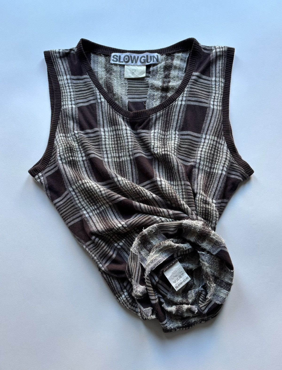 Japanese Brand VTG SLOWGUN Asymmetrical Warped Sweater Vest Size US M / EU 48-50 / 2 - 6 Thumbnail