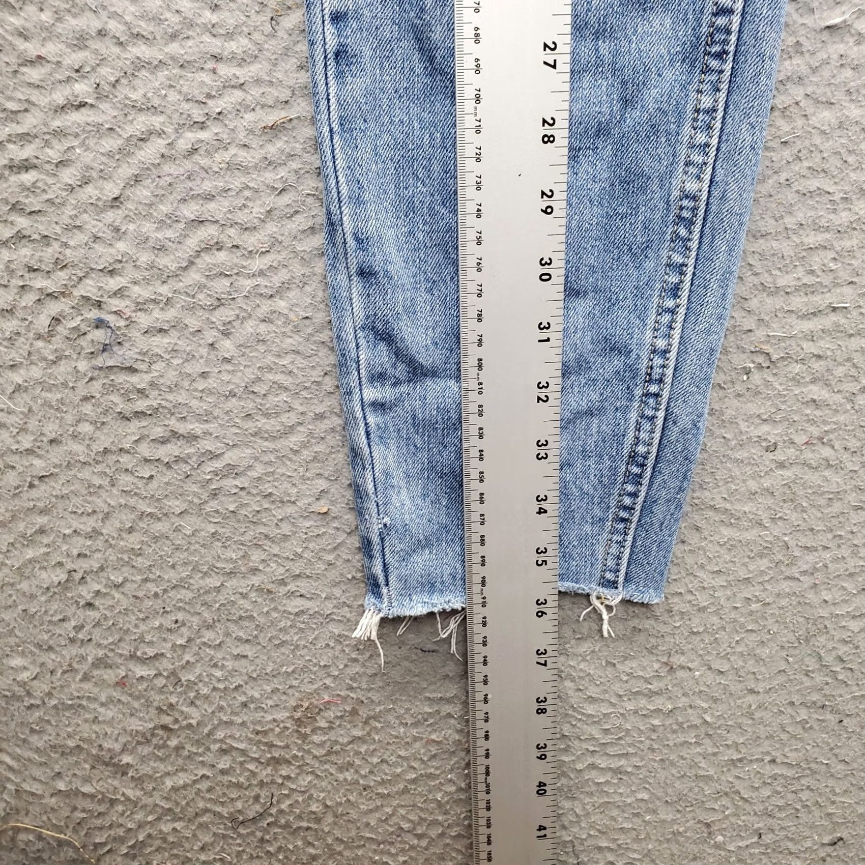 Free People Free People We The Free Jeans Womens 25 Blue Denim Regular Distressed High Rise Button Fly Size 42" / US 20 - 4 Thumbnail