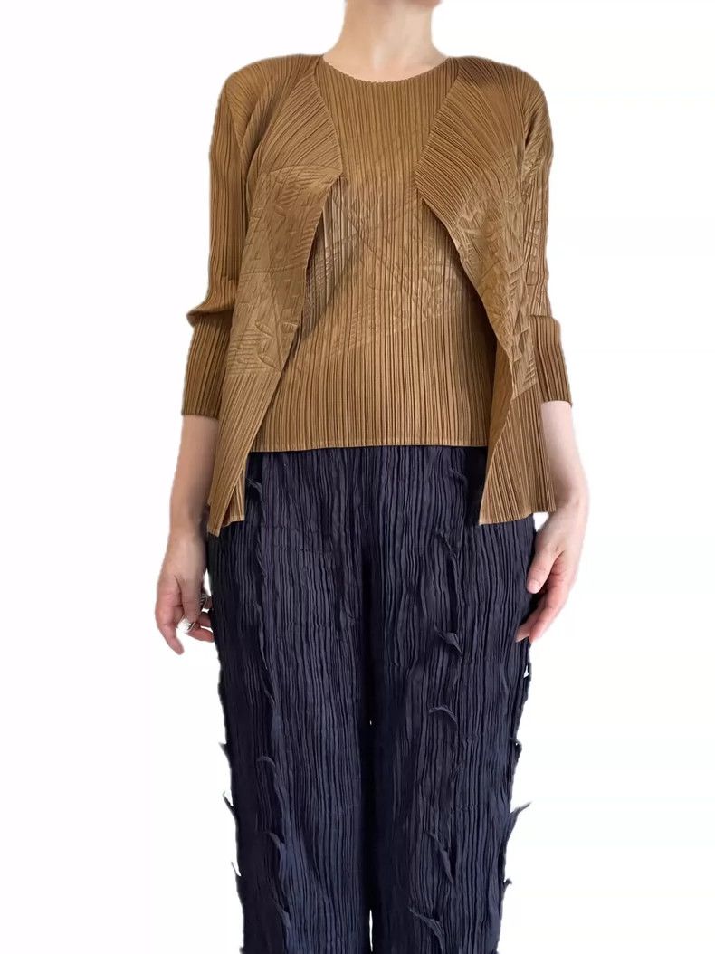 Issey Miyake Issey Miyake size:3 Brown pleated coat Size M / US 6-8 / IT 42-44 - 7 Thumbnail