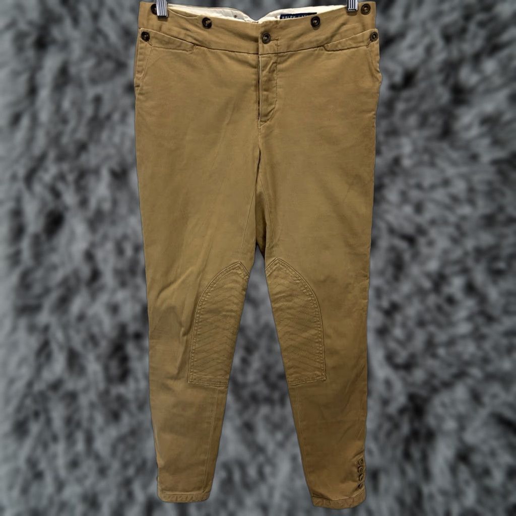 Ralph Lauren VINTAGE Ralph Lauren Women's Riding Pants Size 4 Ankle Chino Equestrian Buckle Back Buttons Brown Size 27" / US 4 / IT 40 - 1 Thumbnail