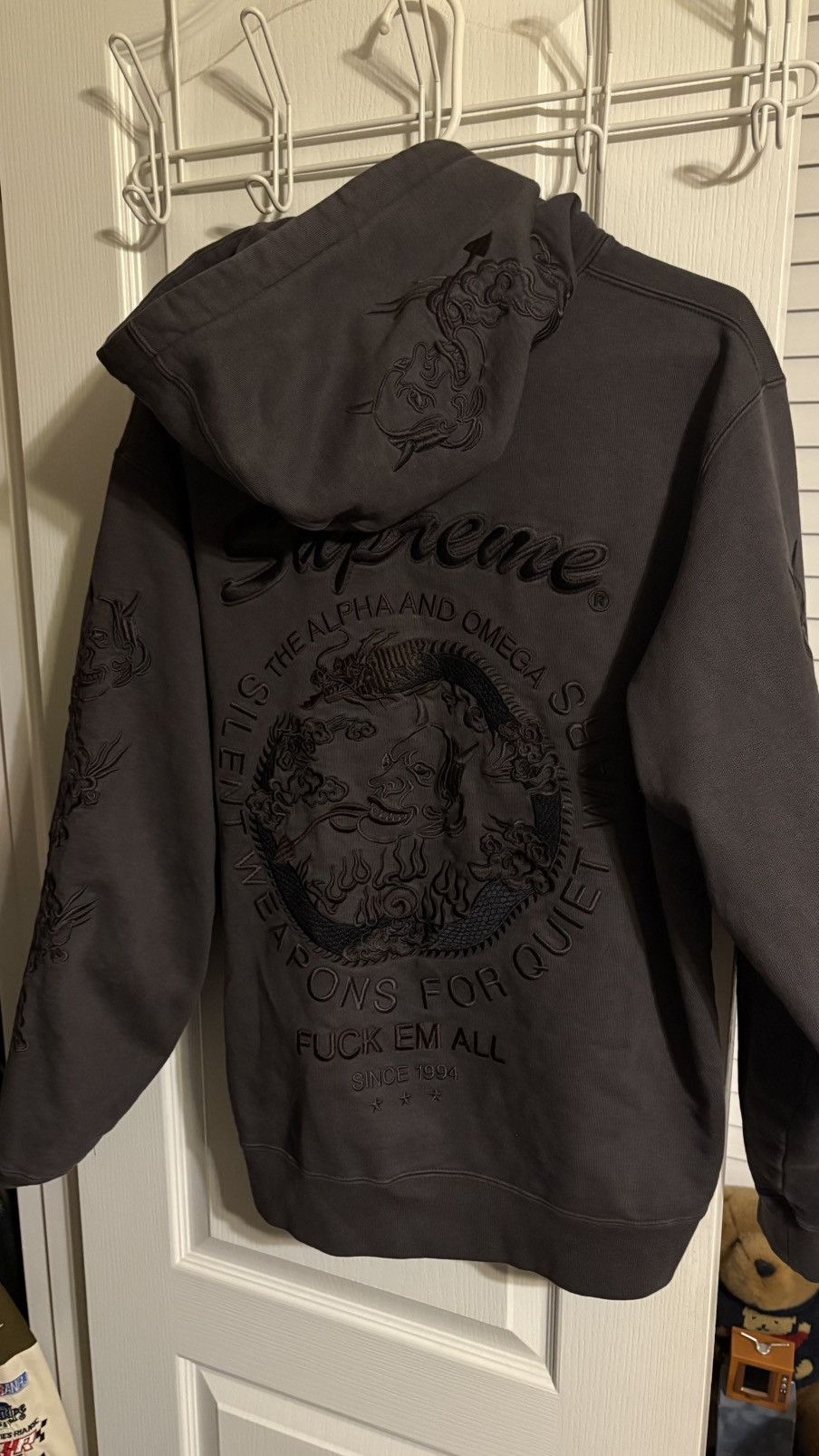 Supreme Fuck 'Em All Denim Hooded Pullover (FW15)