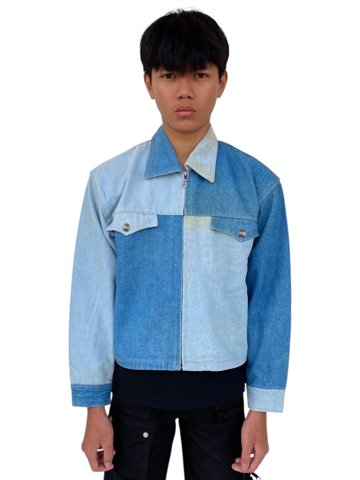Japanese Brand 1980s Atsuro Tayama - Patchwork Denim Jacket Size US M / EU 48-50 / 2 - 1 Thumbnail