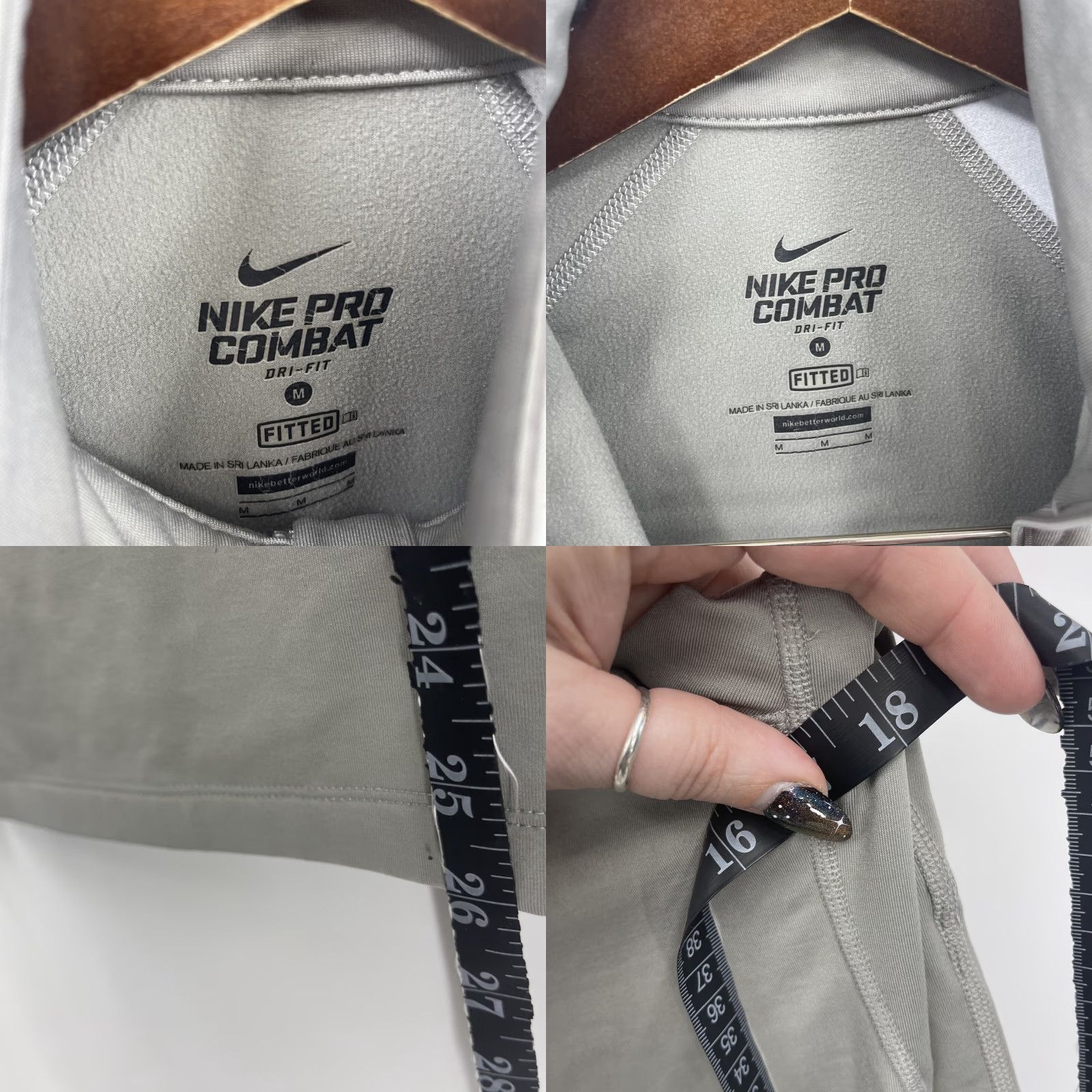 Nike Nike Pro Combat Dri Fit Fitted Activewear Shirt Womens Medium 1/4 Zipper Preppy Gray Geometric Long Sleeve 2000s Mens, Womens, Girls, Boys Size M / US 6-8 / IT 42-44 - 8 Thumbnail
