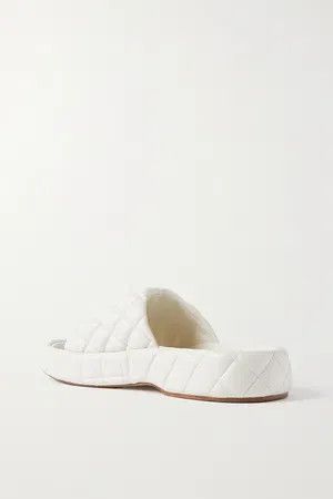 Bottega Veneta o1y0725 Leather Slippers in White Size US 8 / IT 38 - 2 Thumbnail
