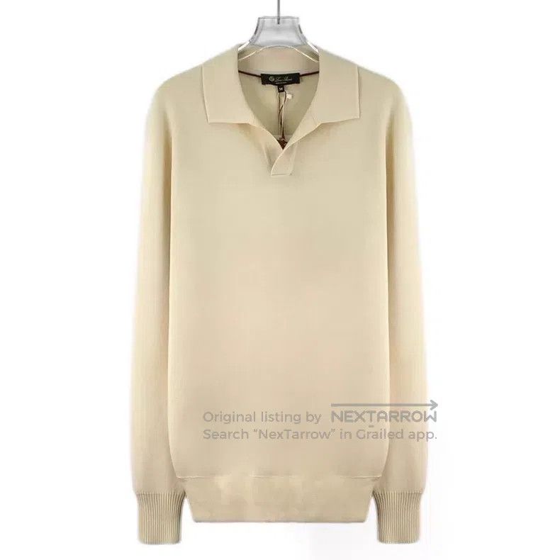 Loro Piana Loro Piana 24 Model Beige Wool Collar Long Sleeve Knitted Size US XL / EU 56 / 4 - 1 Thumbnail