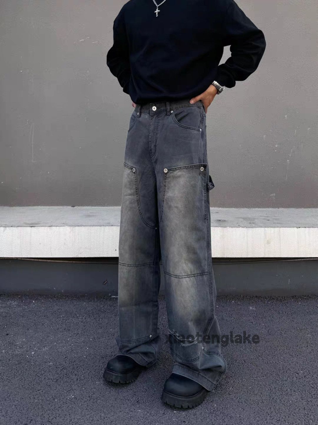 Jean × Vintage washed faded cleanfit skate hiphop cargo baggy jeans Size US 32 / EU 48 - 2 Thumbnail