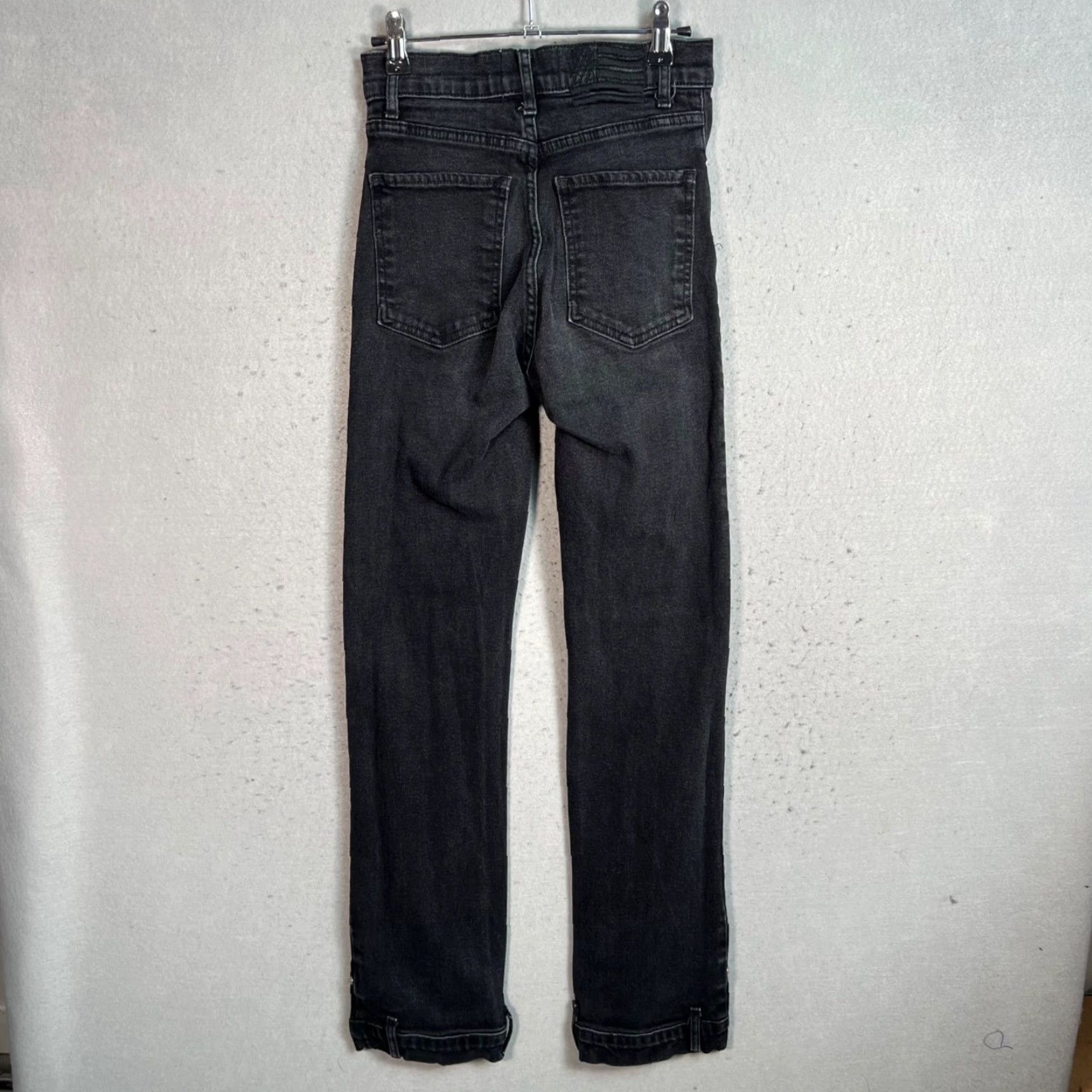 Vintage Revici Jeans Black Skinny High-Waisted Denim Size 26 Hem Design Womens Size 26" / US 2 / IT 38 - 2 Thumbnail