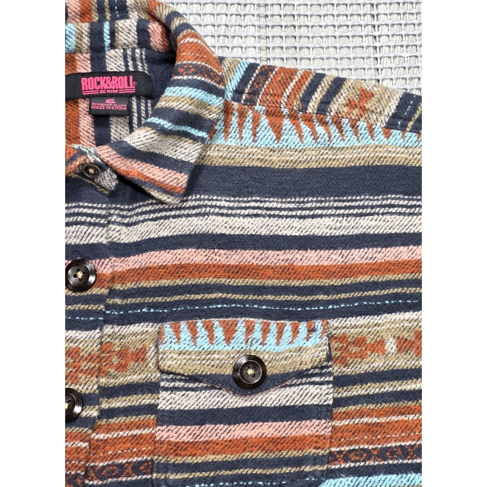 Denime Rock & Roll Shirt Jacket Multicolor Aztec S Rock & Roll Shirt Jacket Aztec Multicolor S Womens Size S / US 4 / IT 40 - 6 Thumbnail